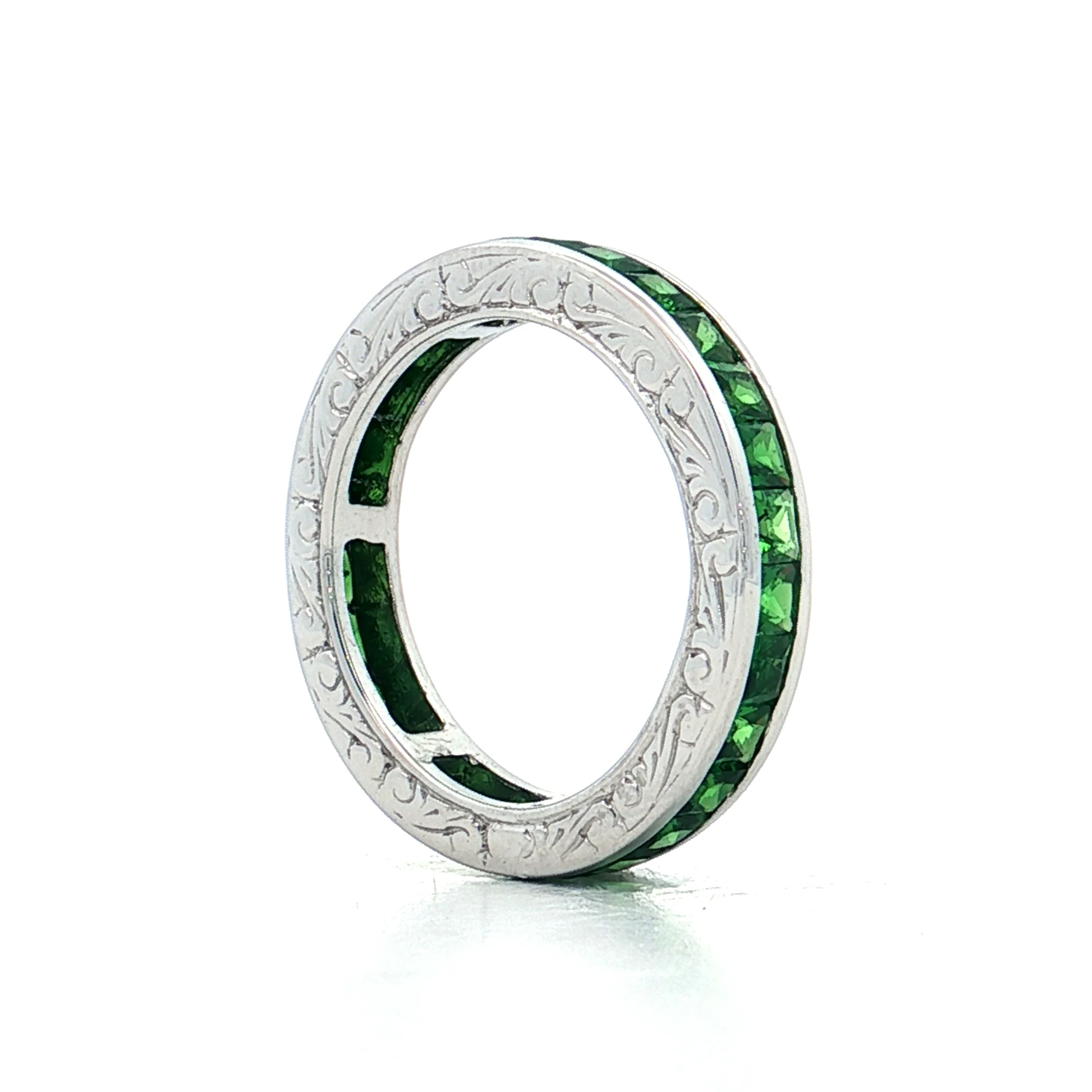 1.74 Tsavorite Garnet Eternity Band 18k White Gold - Image 6