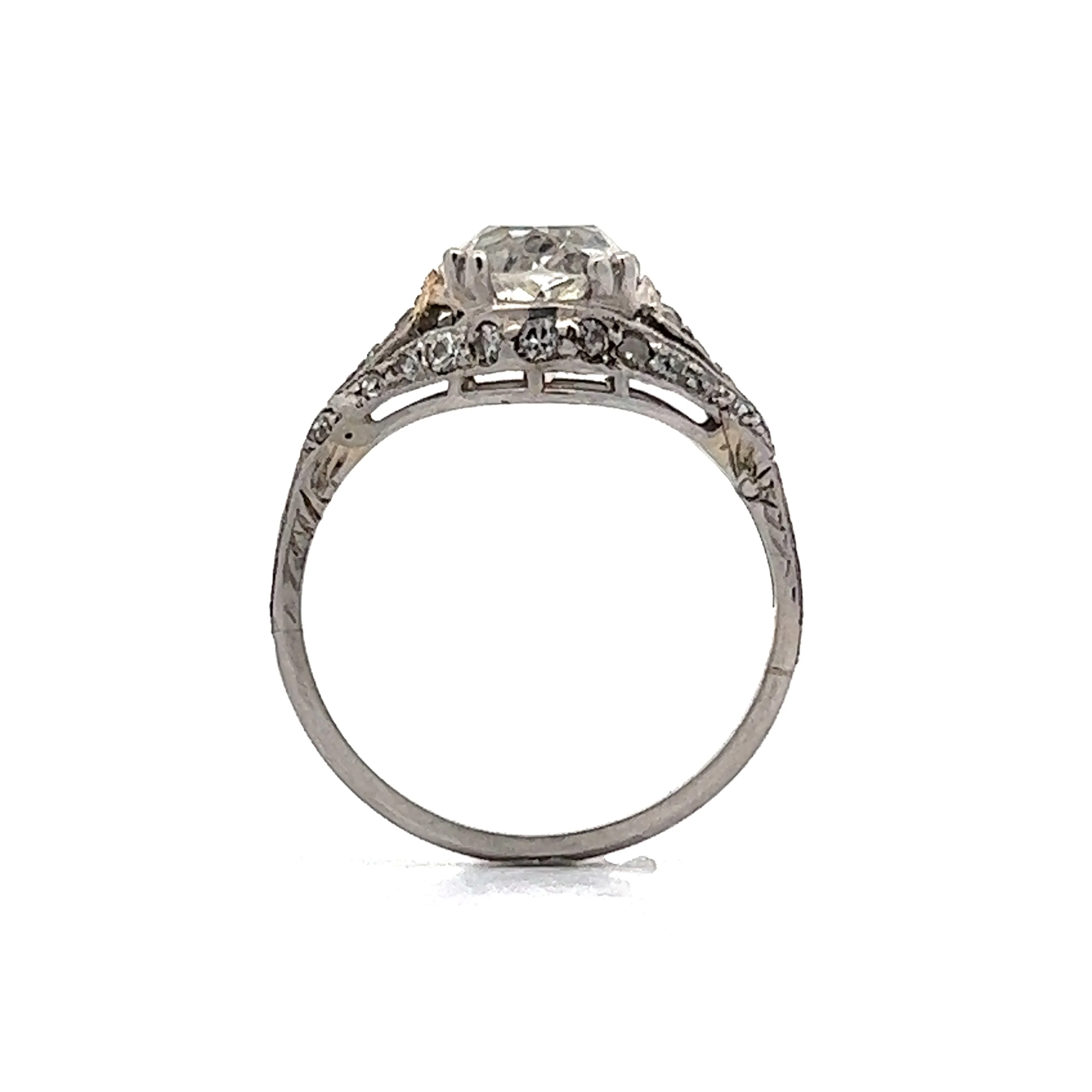 1.74 Art Deco Diamond Engagement Ring in Platinum - Image 4
