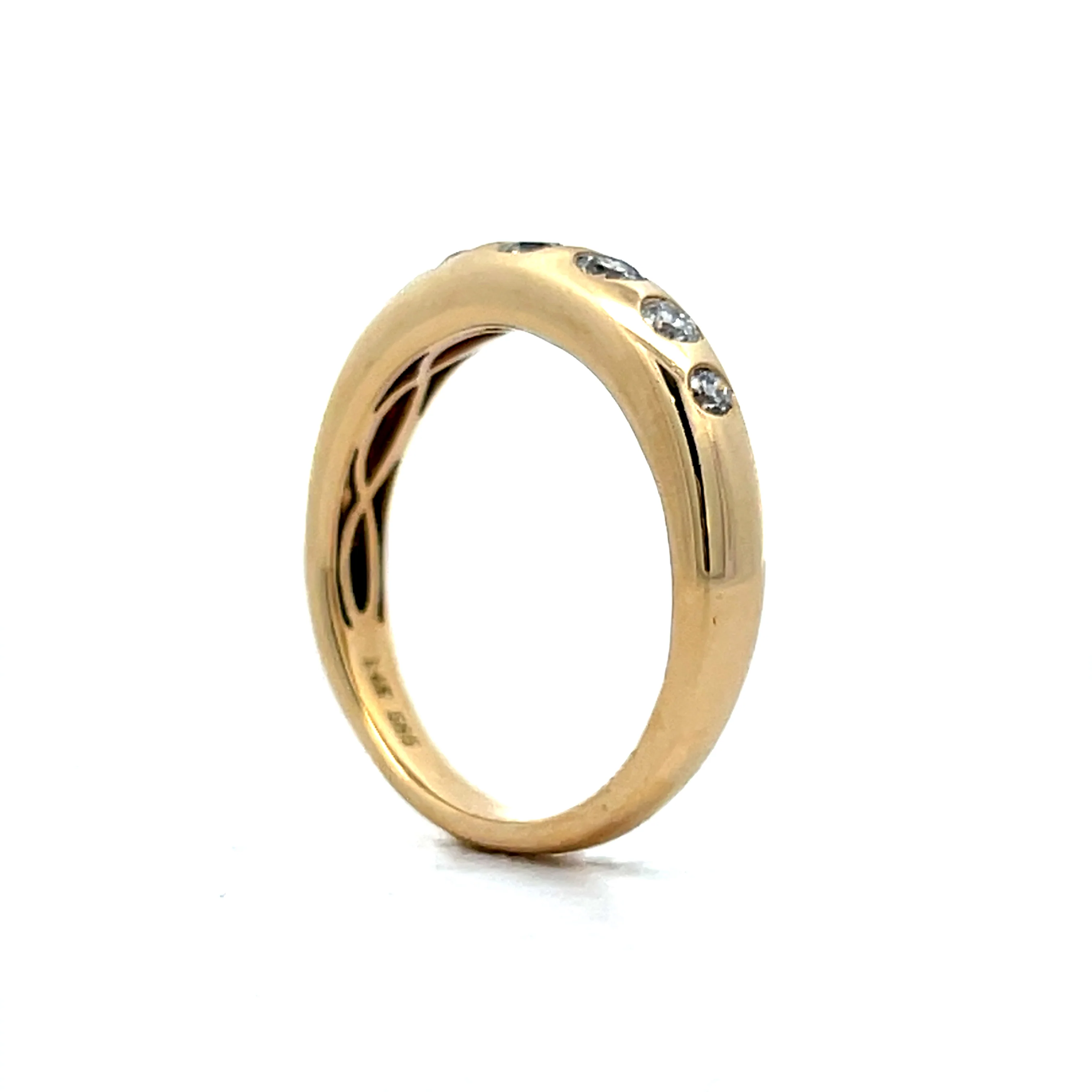 .25 Flush Set Diamond Wedding Band in 14k - Image 4