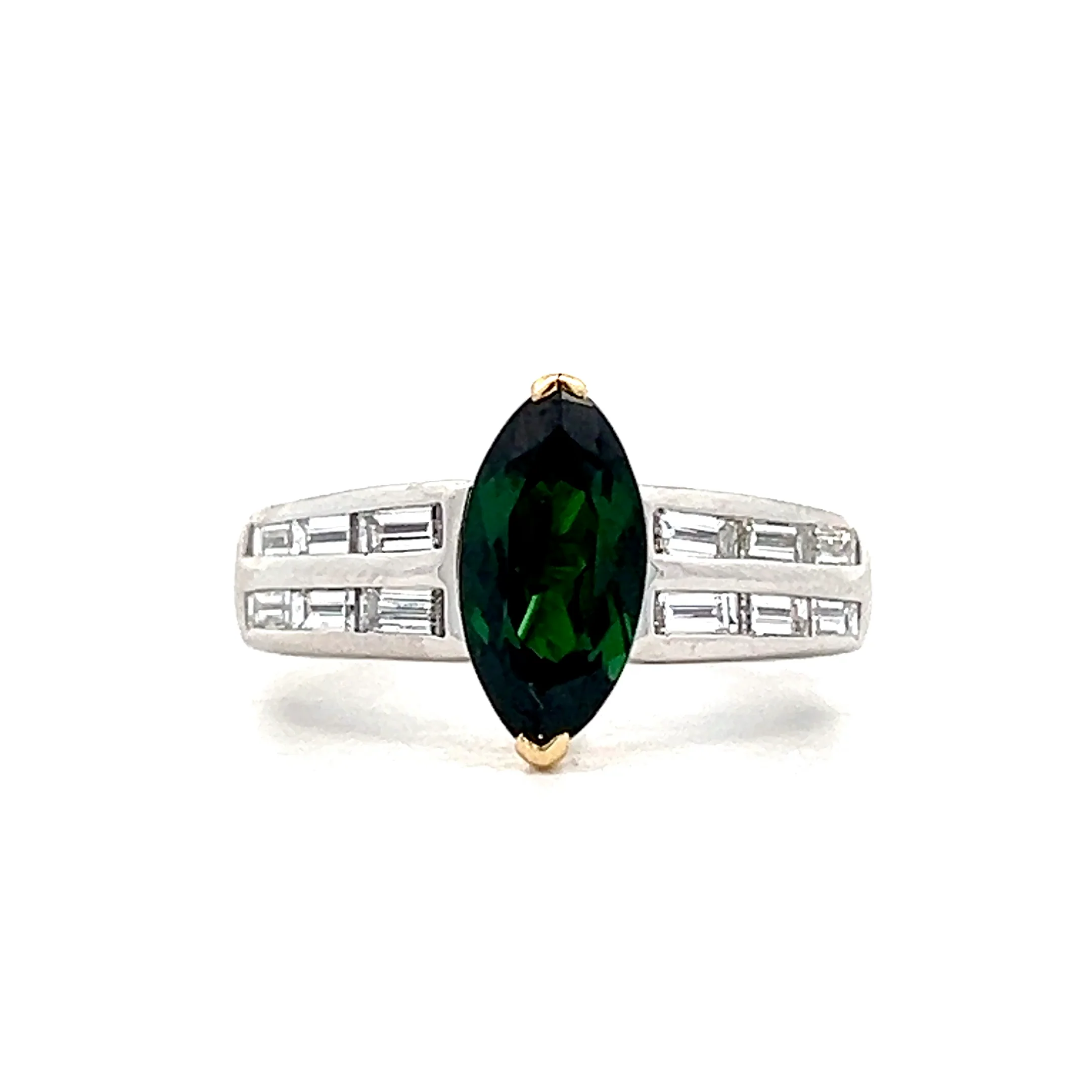 1.75 Marquise Tsavorite Garnet in Platinum 14k