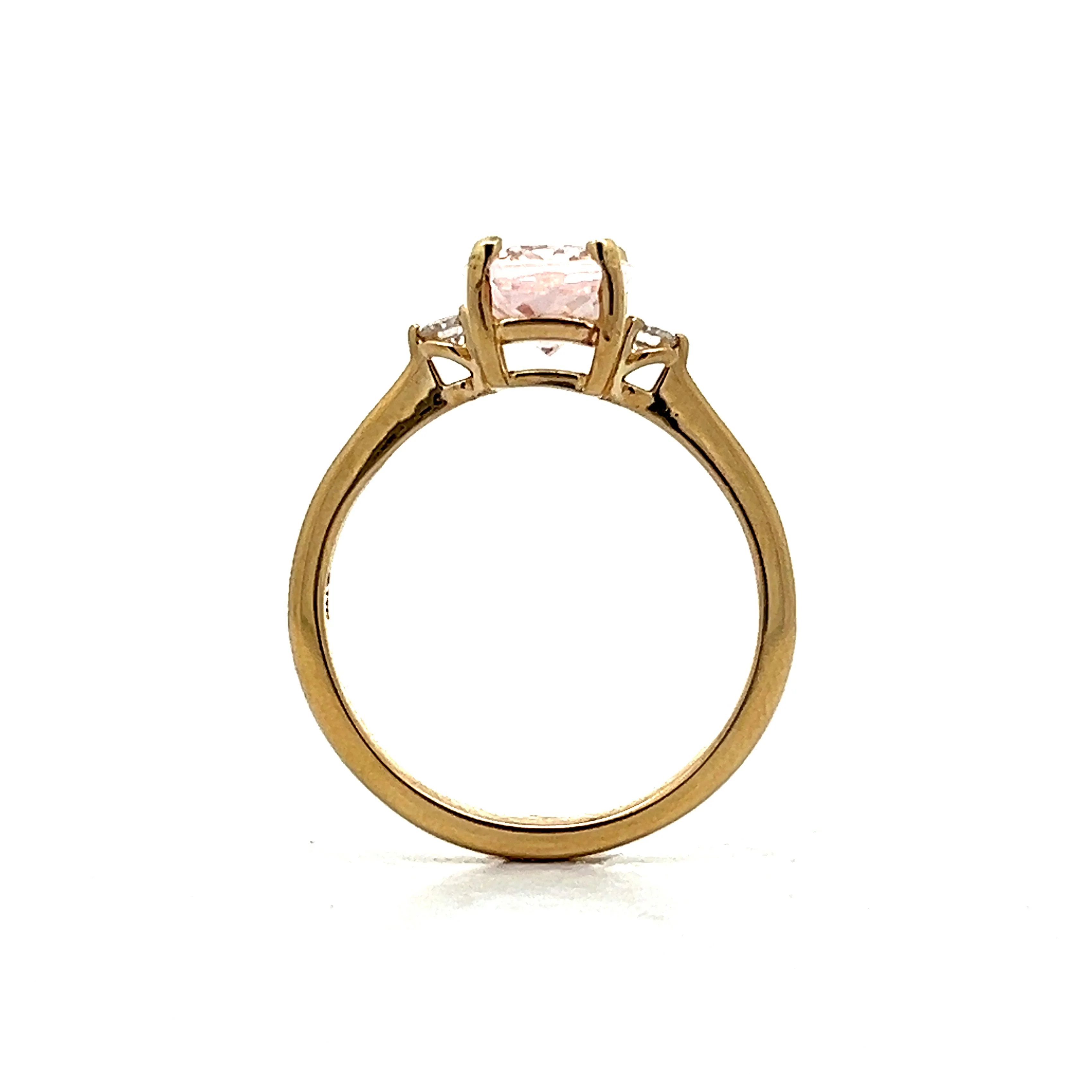 1.75 Oval Cut Morganite in 14k Yellow Gold - Image 4