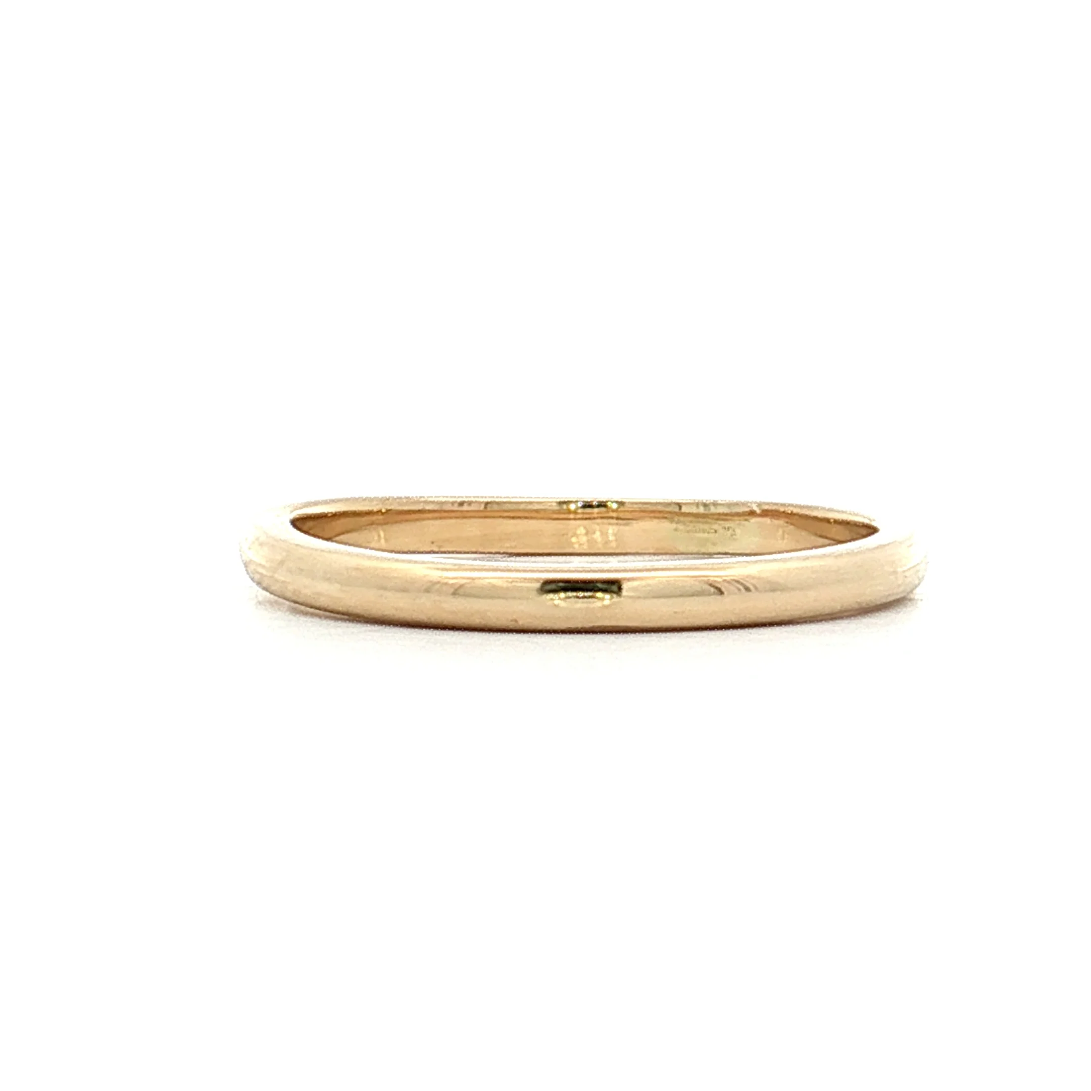 1.75mm Half Round Wedding Band 14k Yellow Gold - Image 2