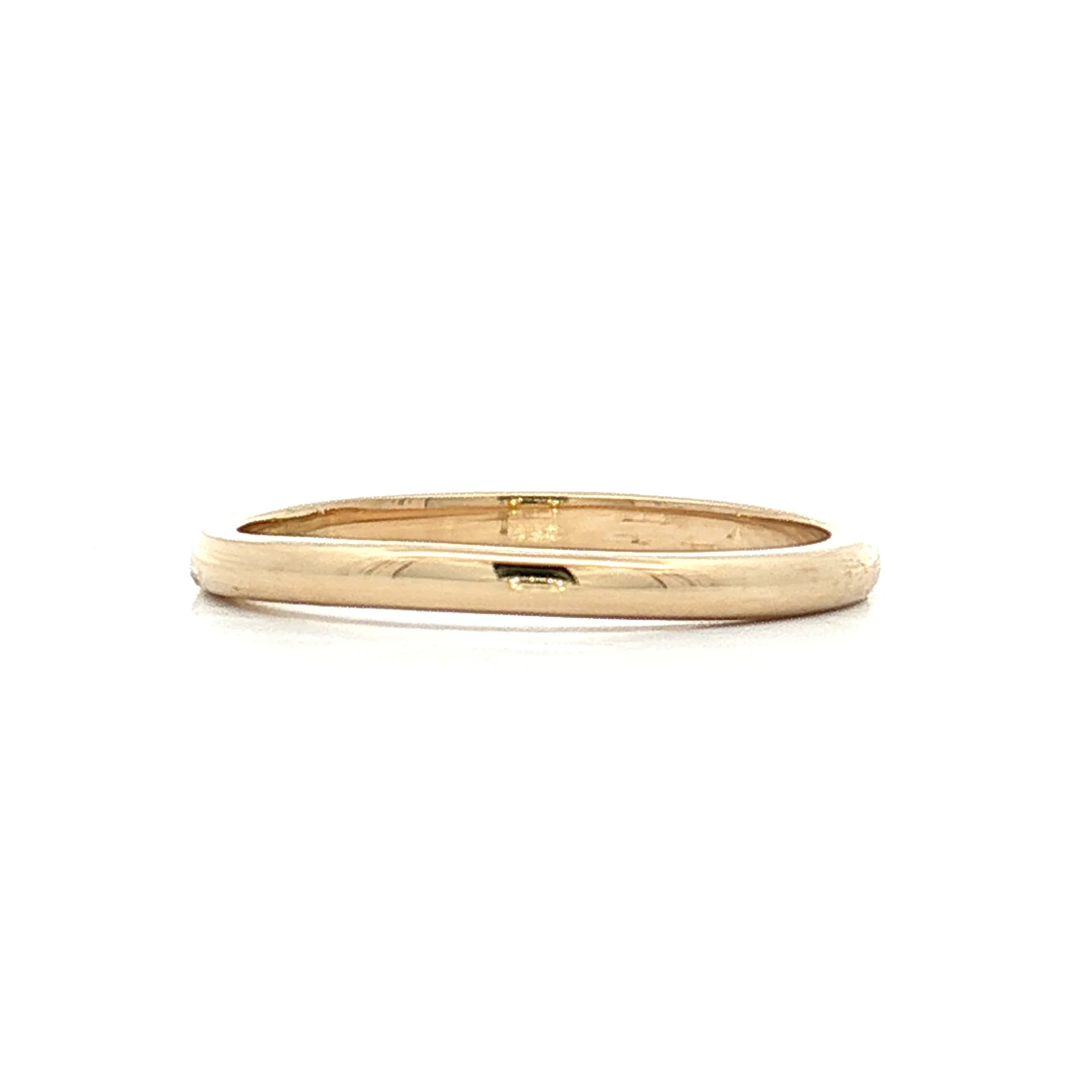 1.75mm Half Round Wedding Band 14k Yellow Gold - Image 3