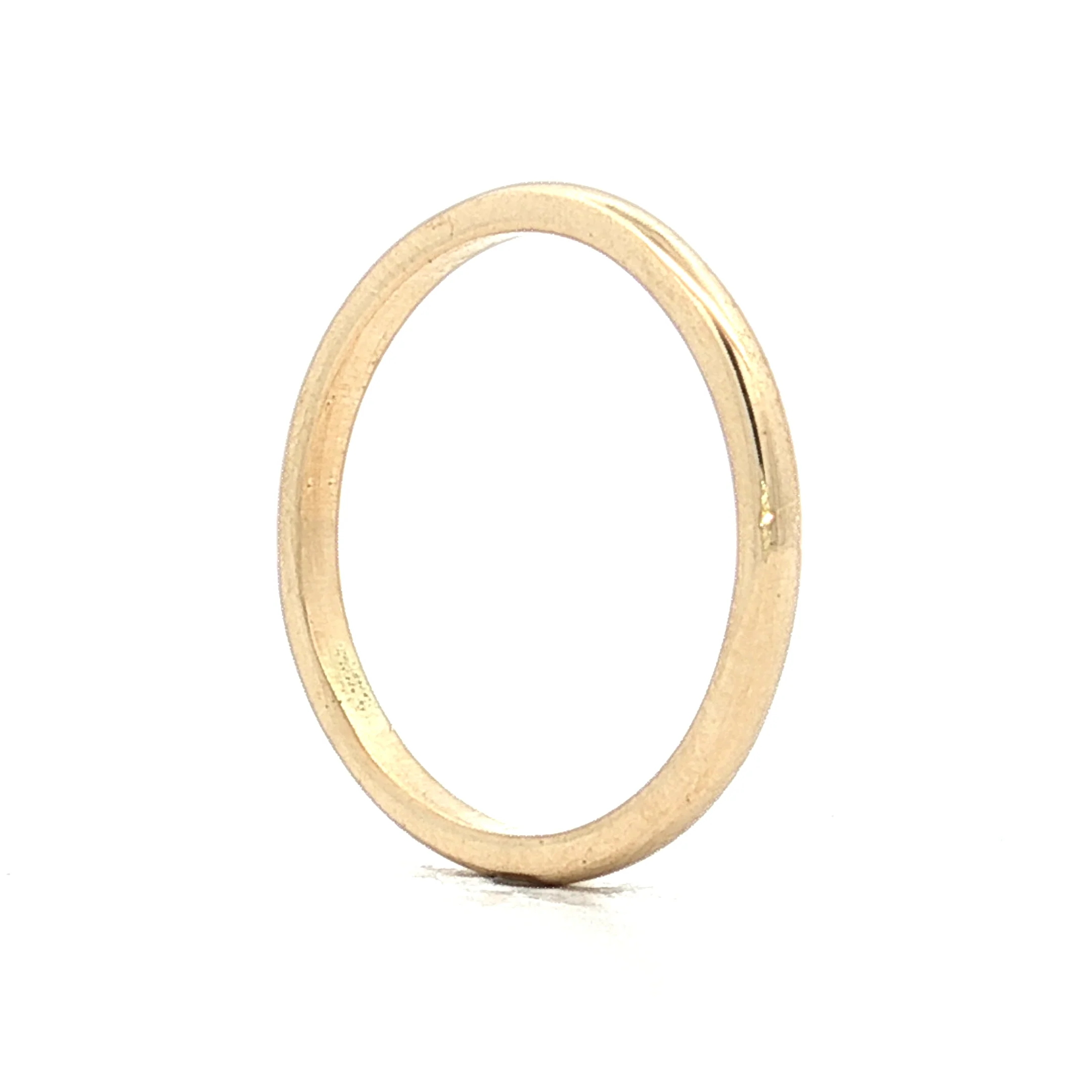 1.75mm Half Round Wedding Band 14k Yellow Gold - Image 5
