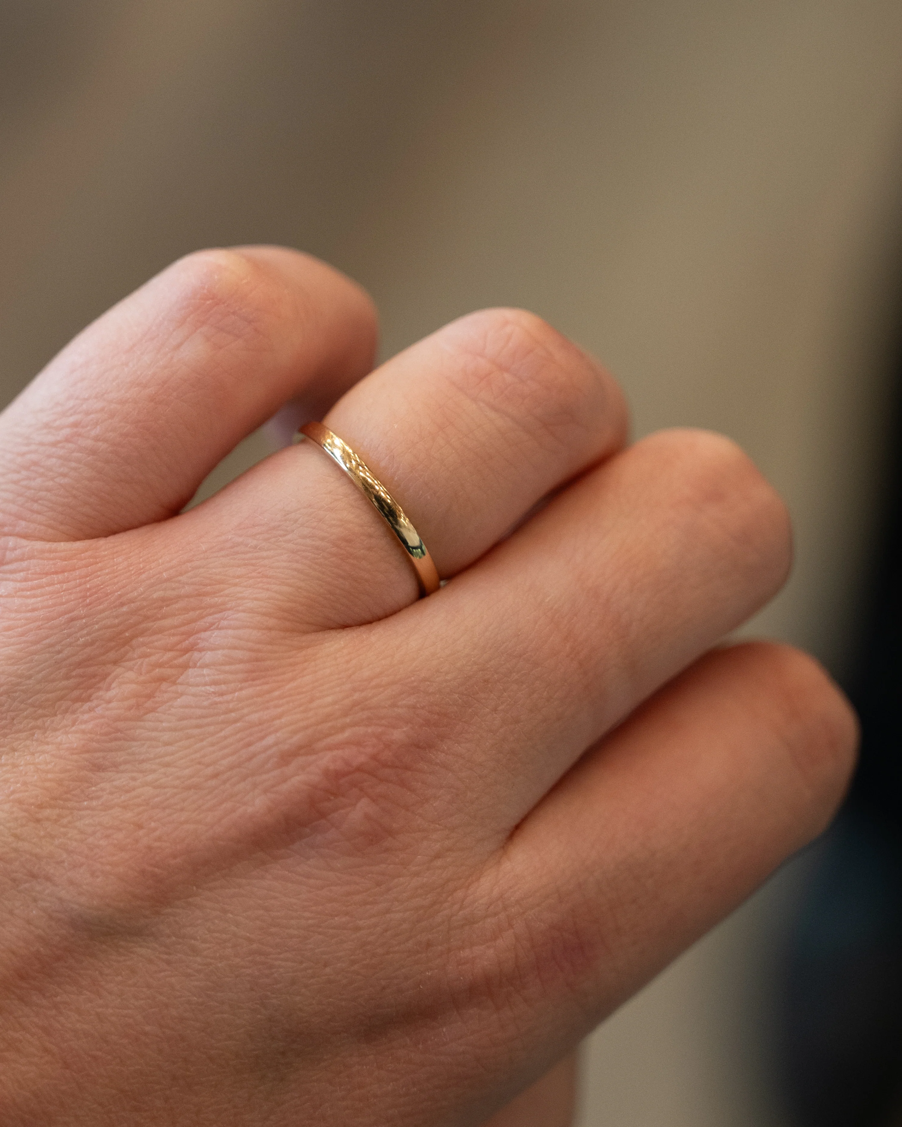 1.75mm Half Round Wedding Band 14k Yellow Gold - Image 7