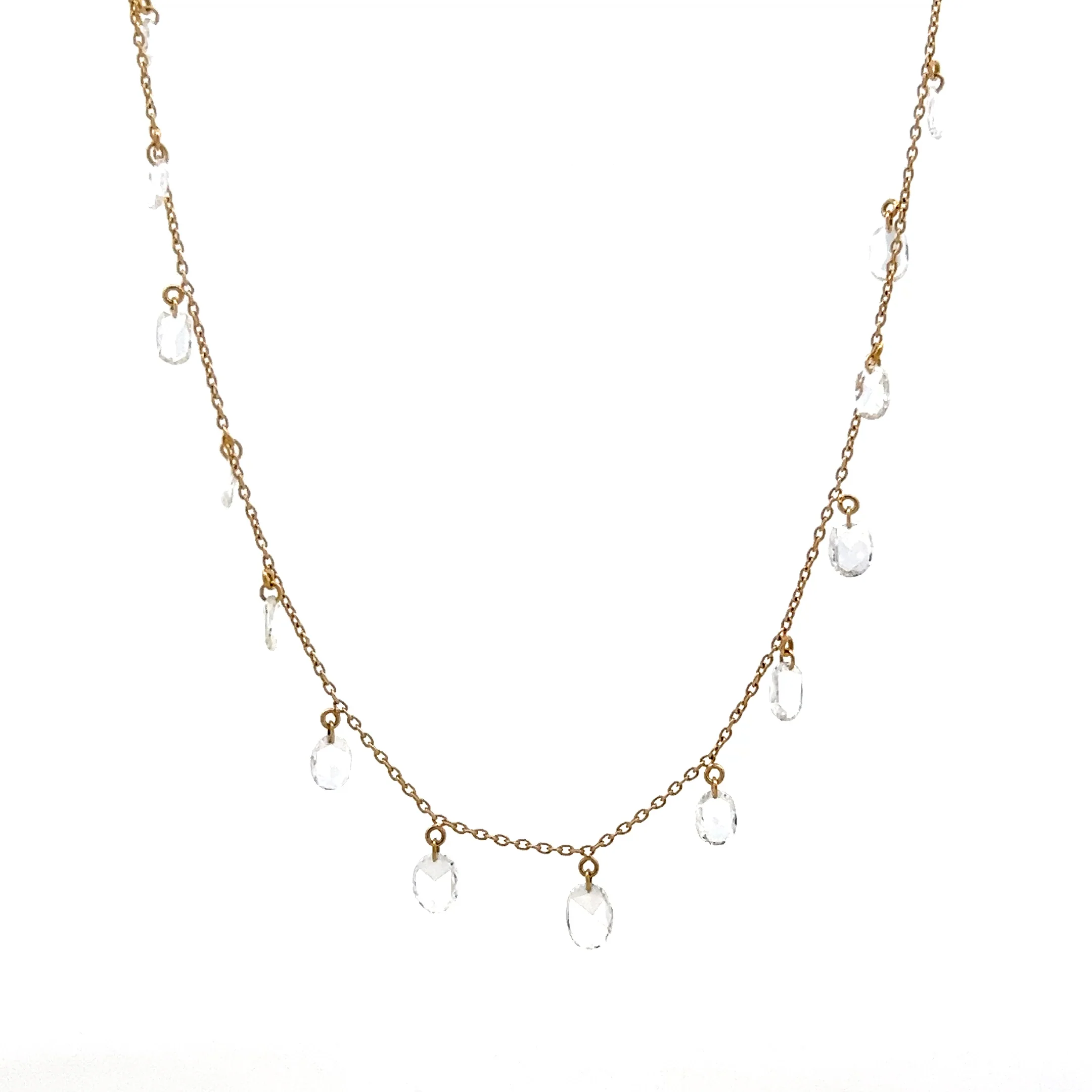 1.76 Rose Cut Diamond Drop Necklace 18k