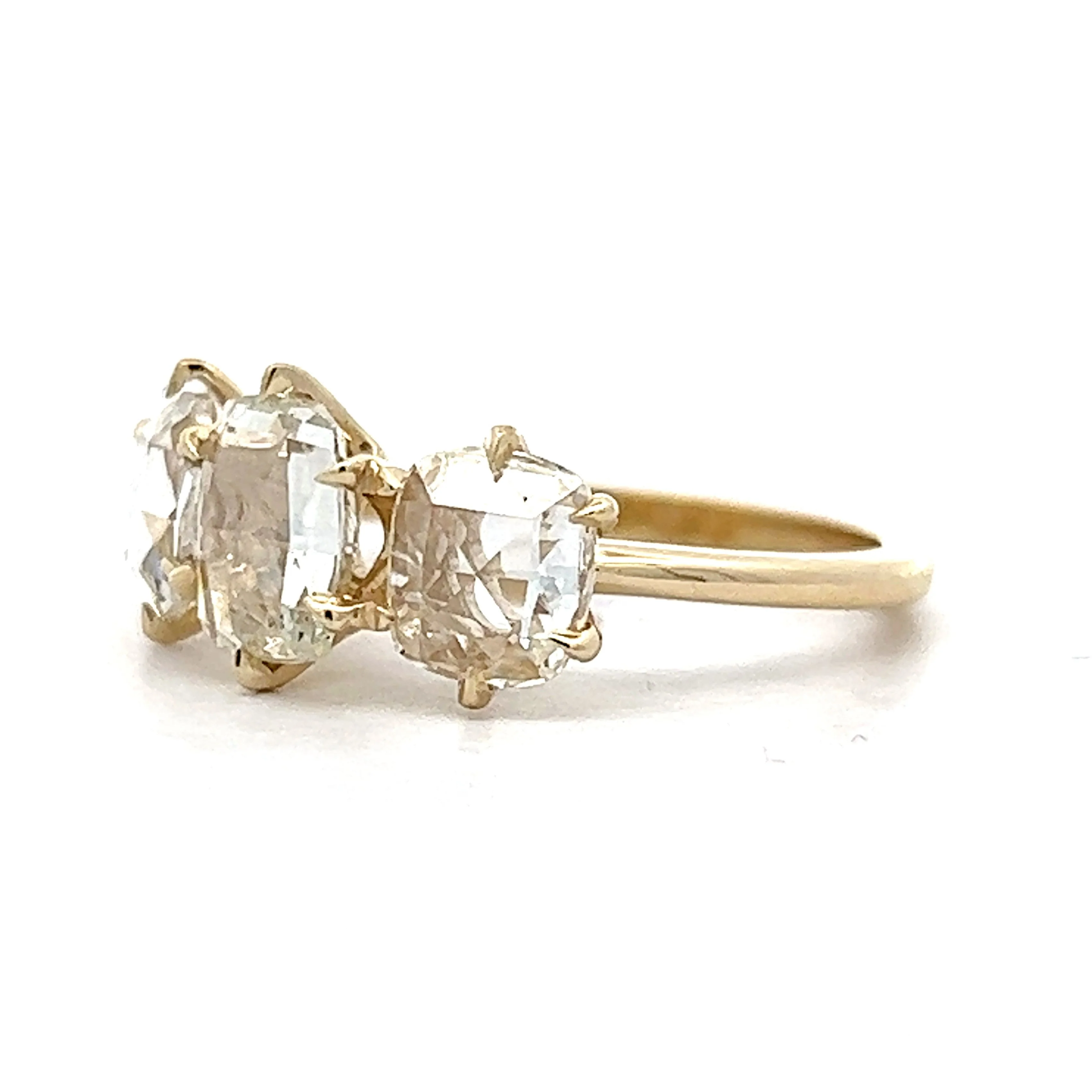 1.76 Rose Cut Diamond Engagement Ring in Yellow Gold - Image 2