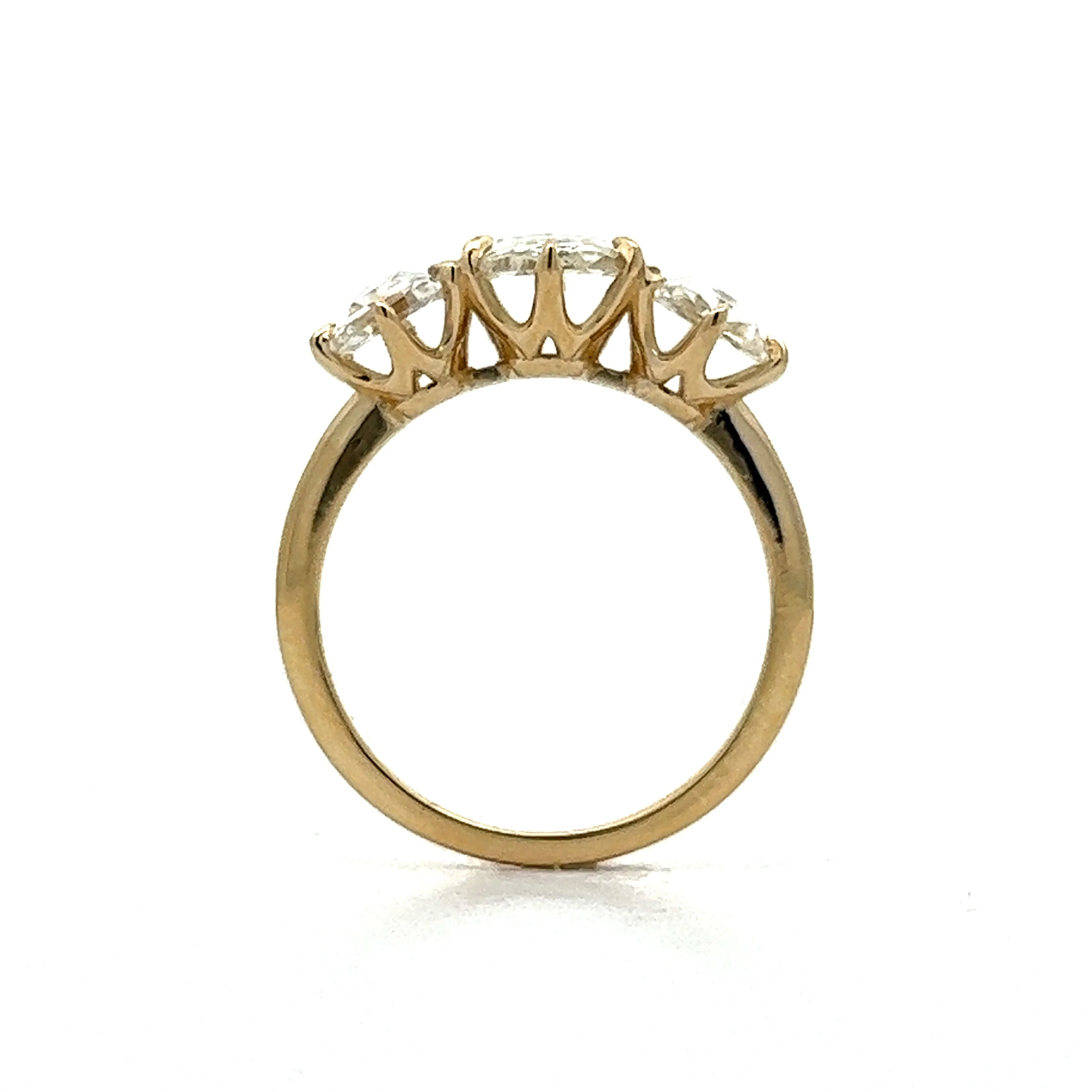 1.76 Rose Cut Diamond Engagement Ring in Yellow Gold - Image 4