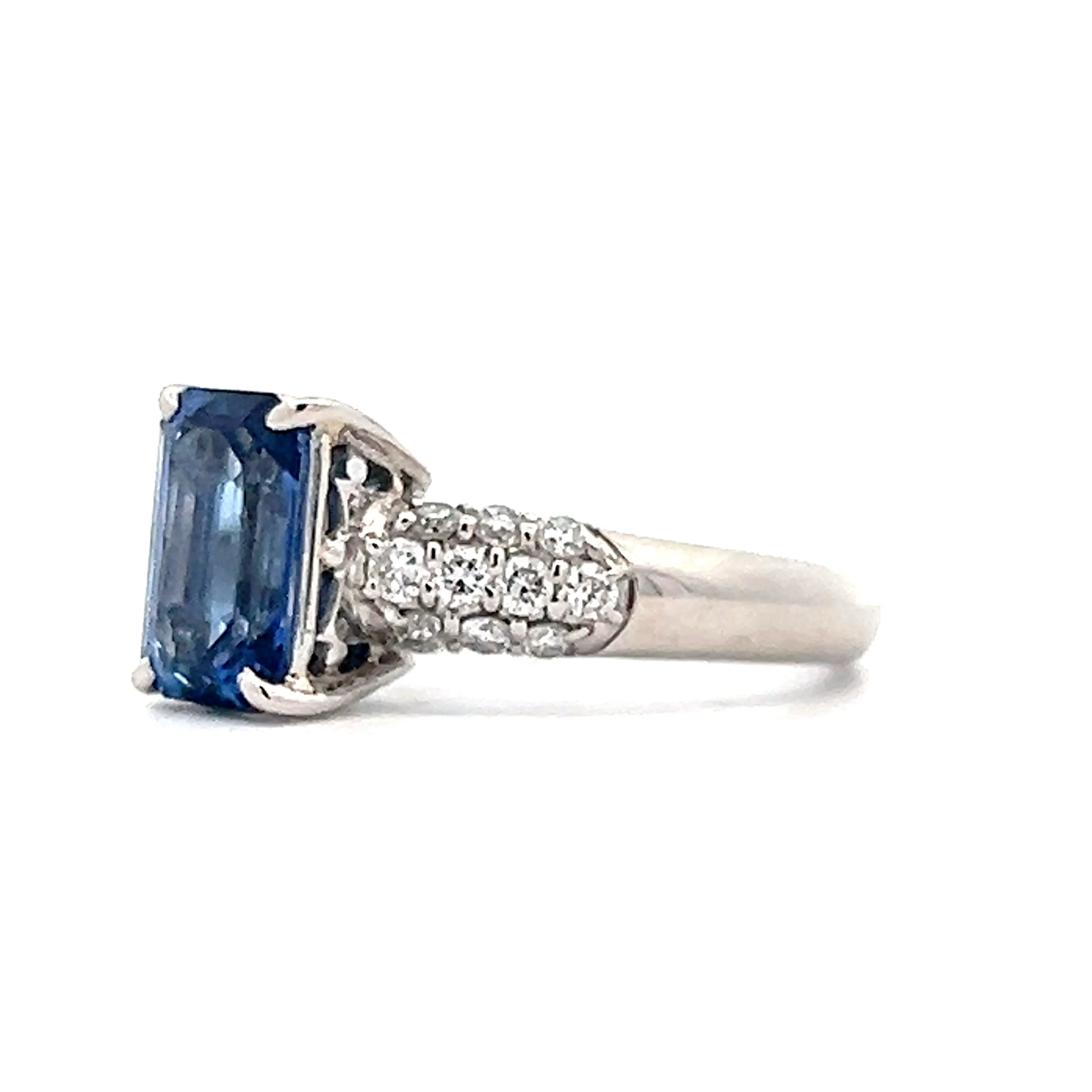 1.77 Emerald Cut Sapphire Engagement Ring in Platinum - Image 2