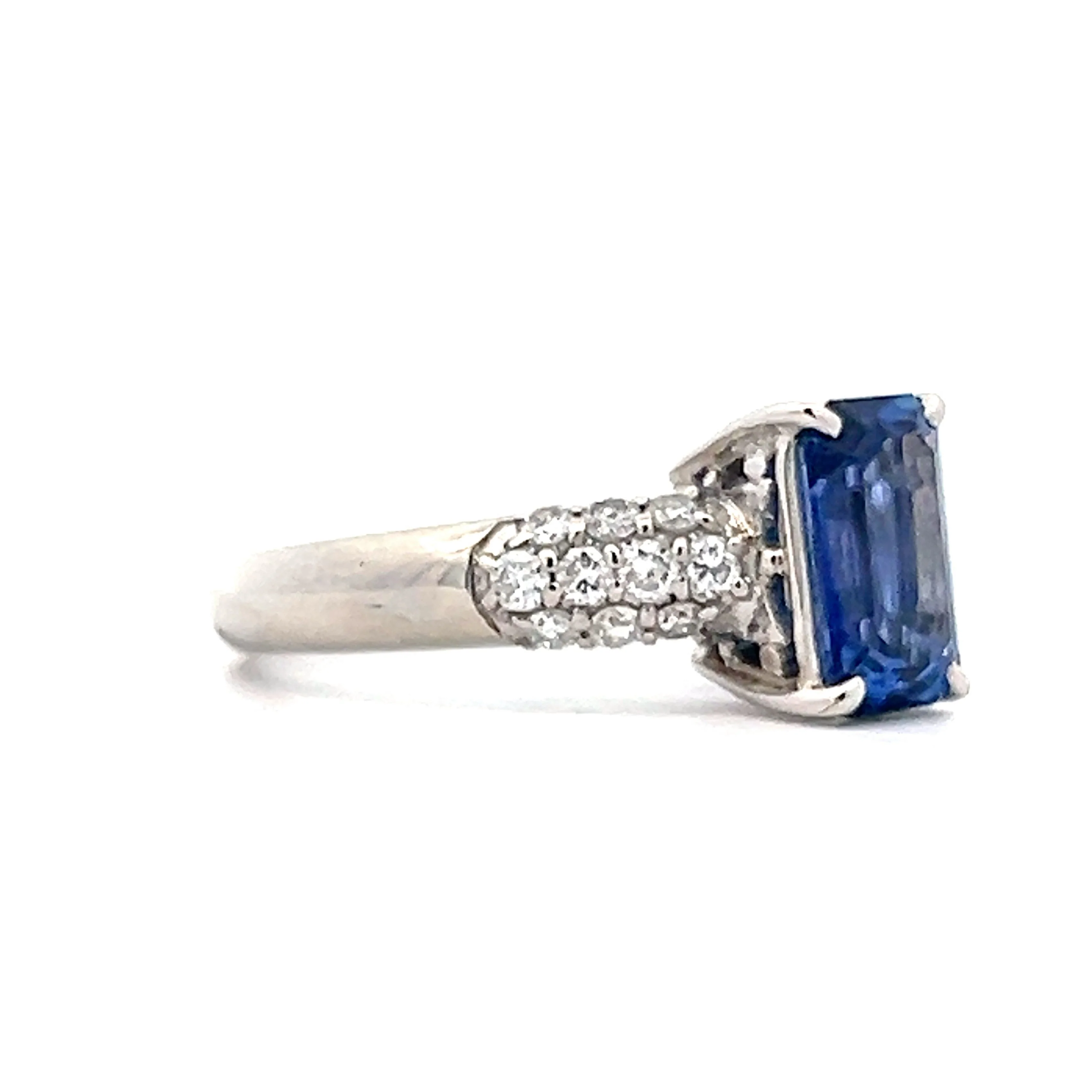 1.77 Emerald Cut Sapphire Engagement Ring in Platinum - Image 3