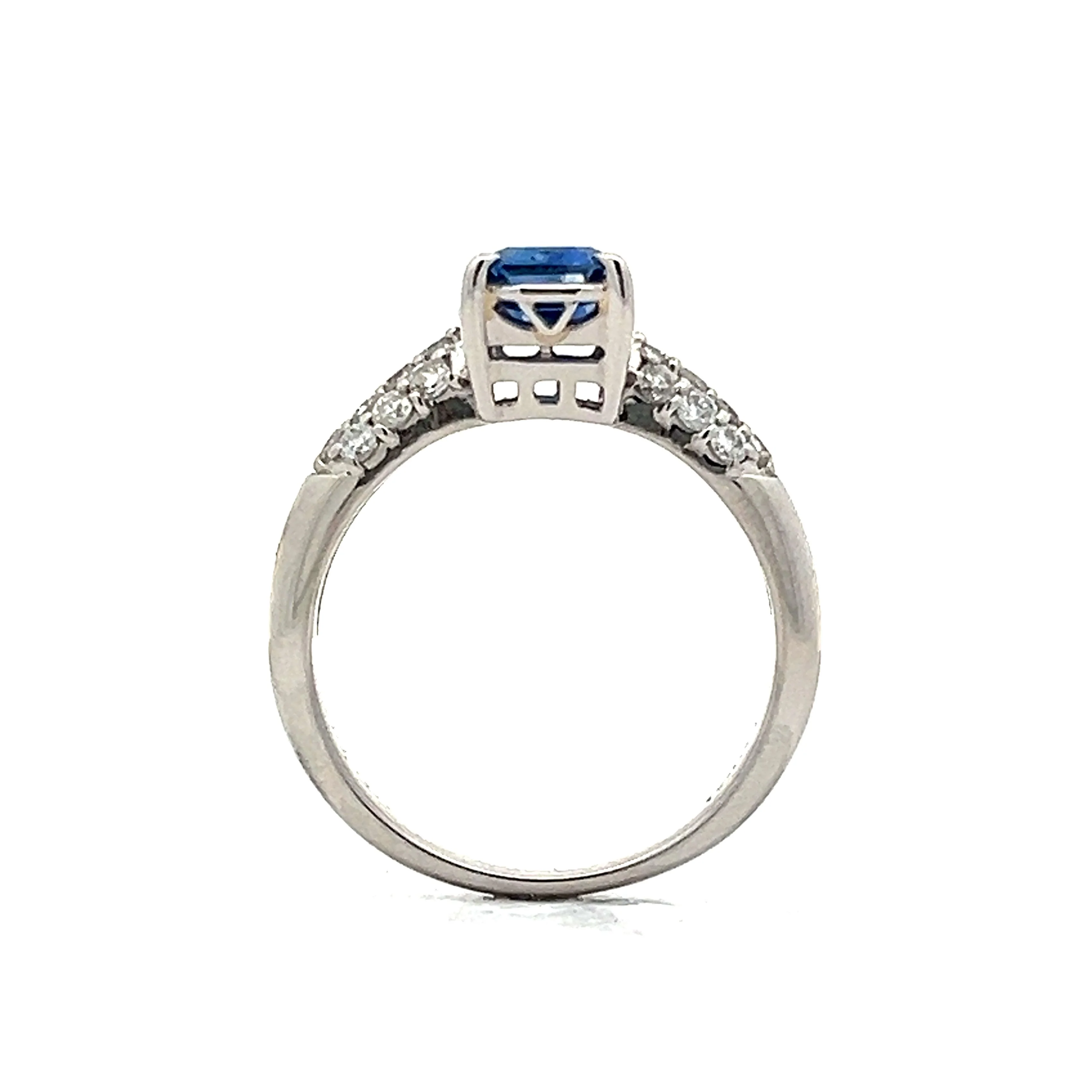 1.77 Emerald Cut Sapphire Engagement Ring in Platinum - Image 4