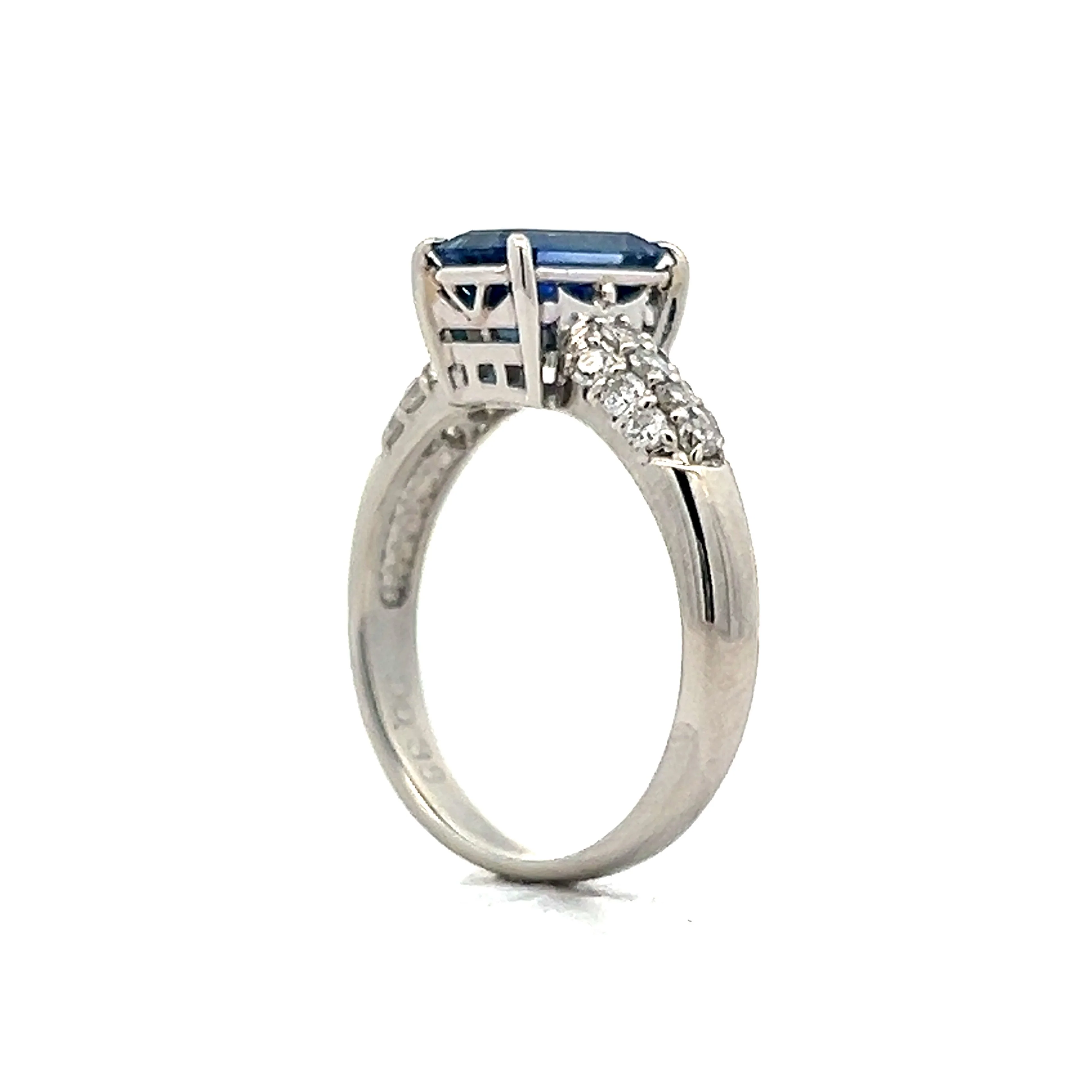 1.77 Emerald Cut Sapphire Engagement Ring in Platinum - Image 5