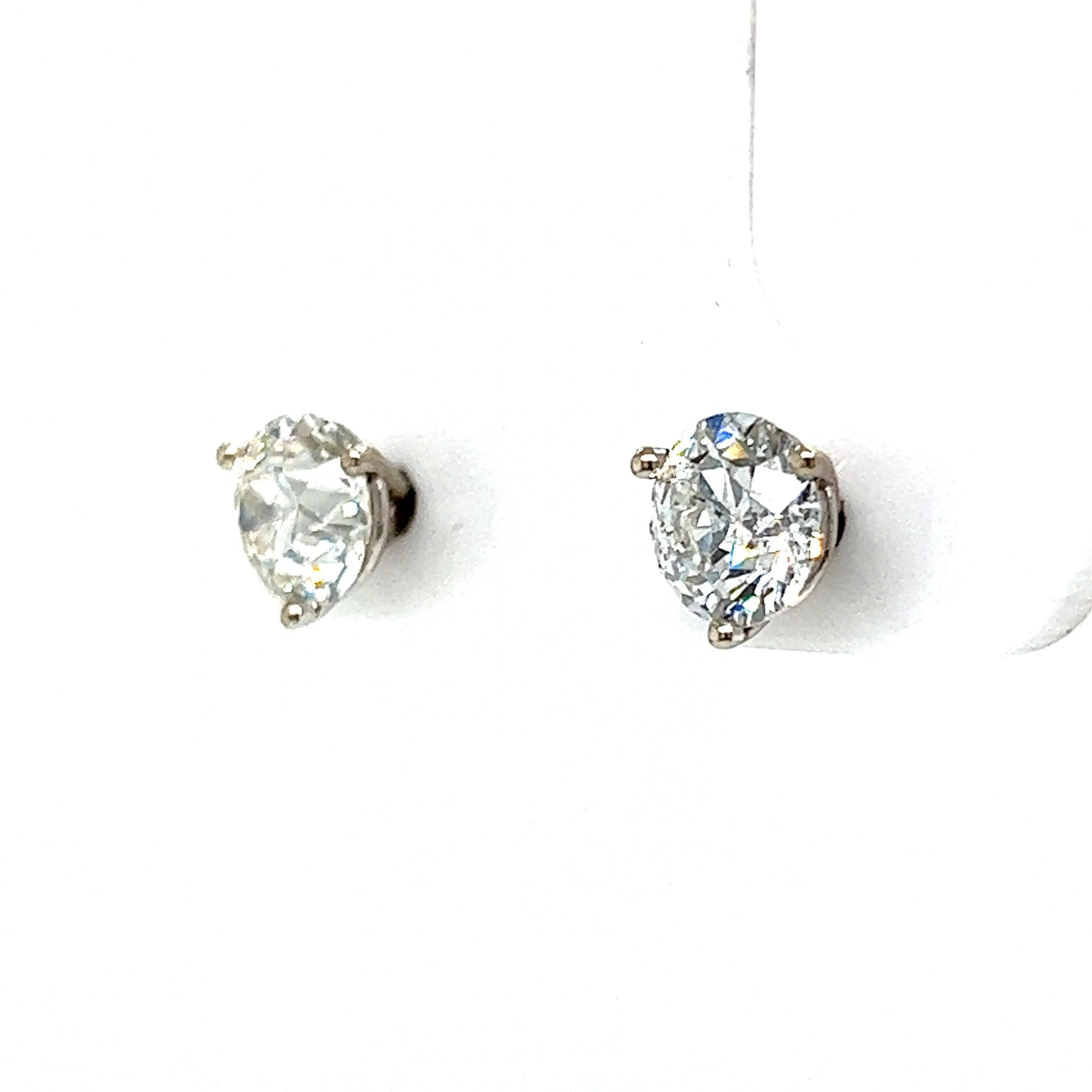 1.77 Old European Cut Diamond Stud Earrings in 14k White Gold - Image 2