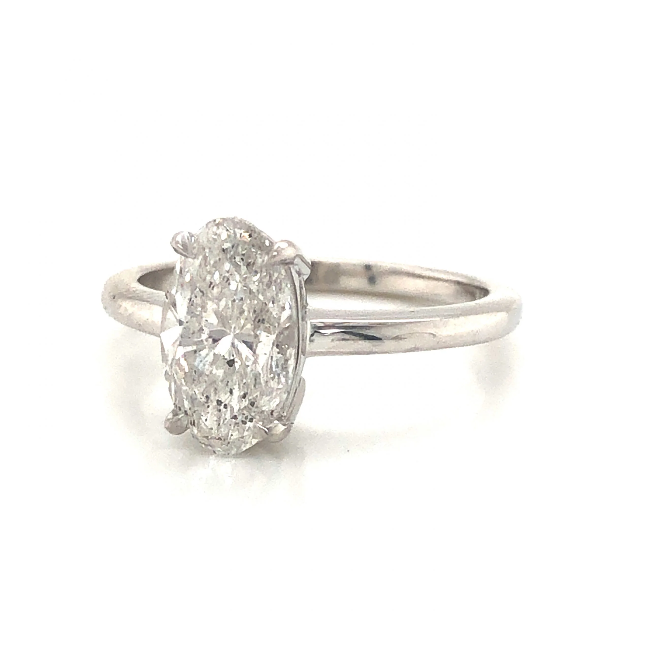 1.78 Oval Cut Diamond Engagement Ring in 14k White Gold - Image 2
