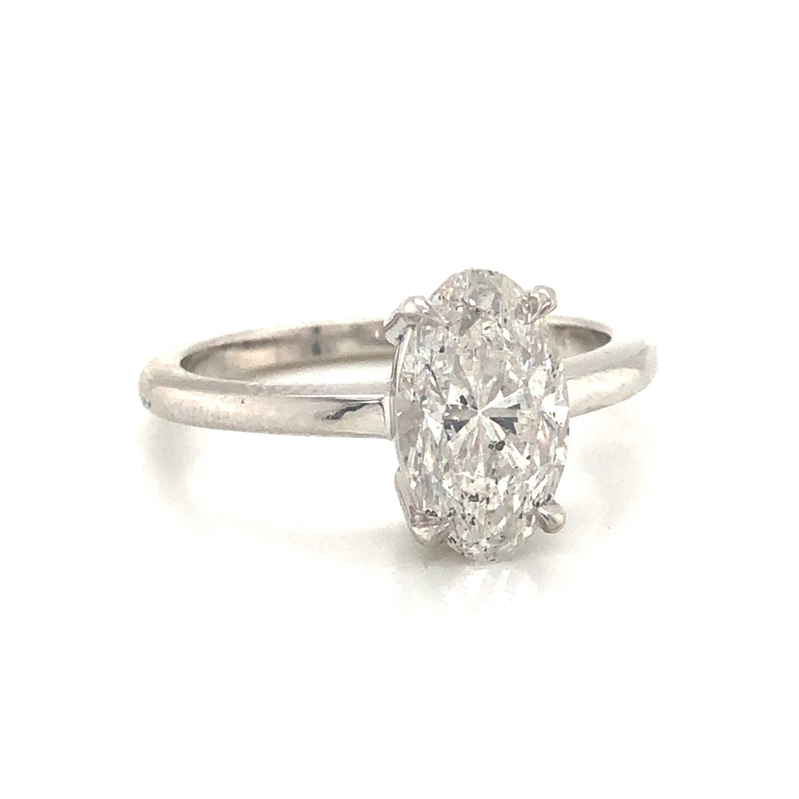 1.78 Oval Cut Diamond Engagement Ring in 14k White Gold - Image 3