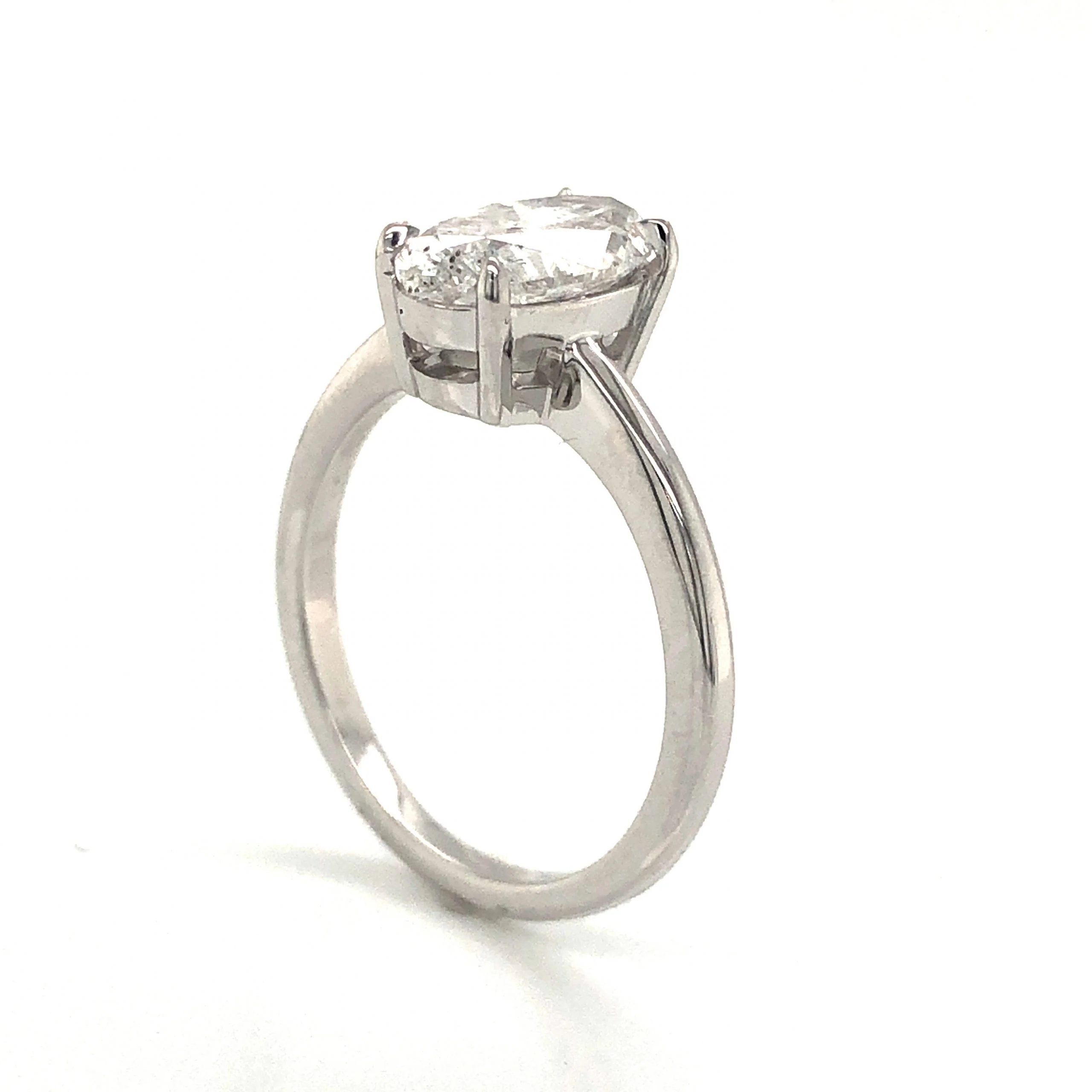 1.78 Oval Cut Diamond Engagement Ring in 14k White Gold - Image 4