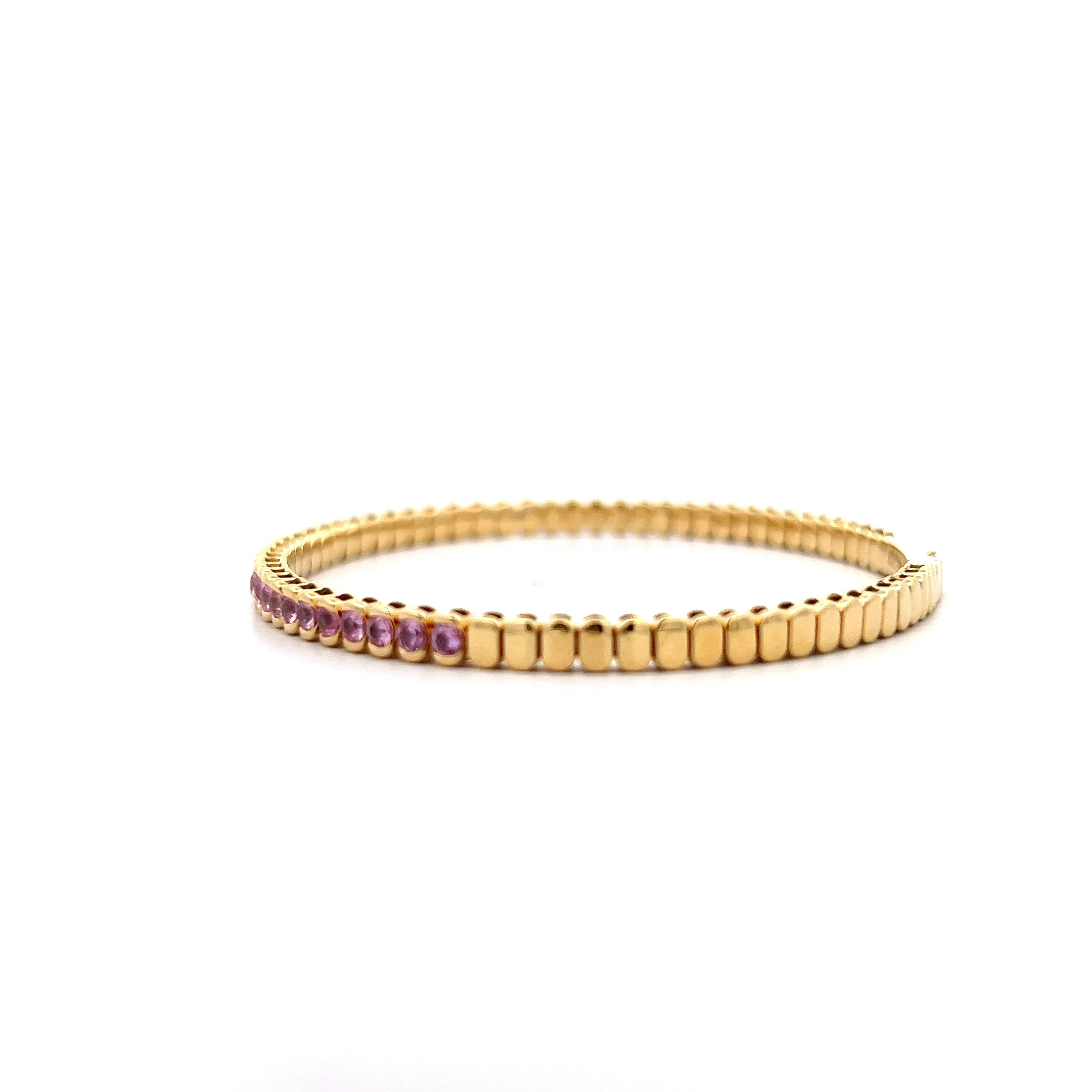1.79 Bony Levy Pink Sapphire Bangle Bracelet 18k - Image 2