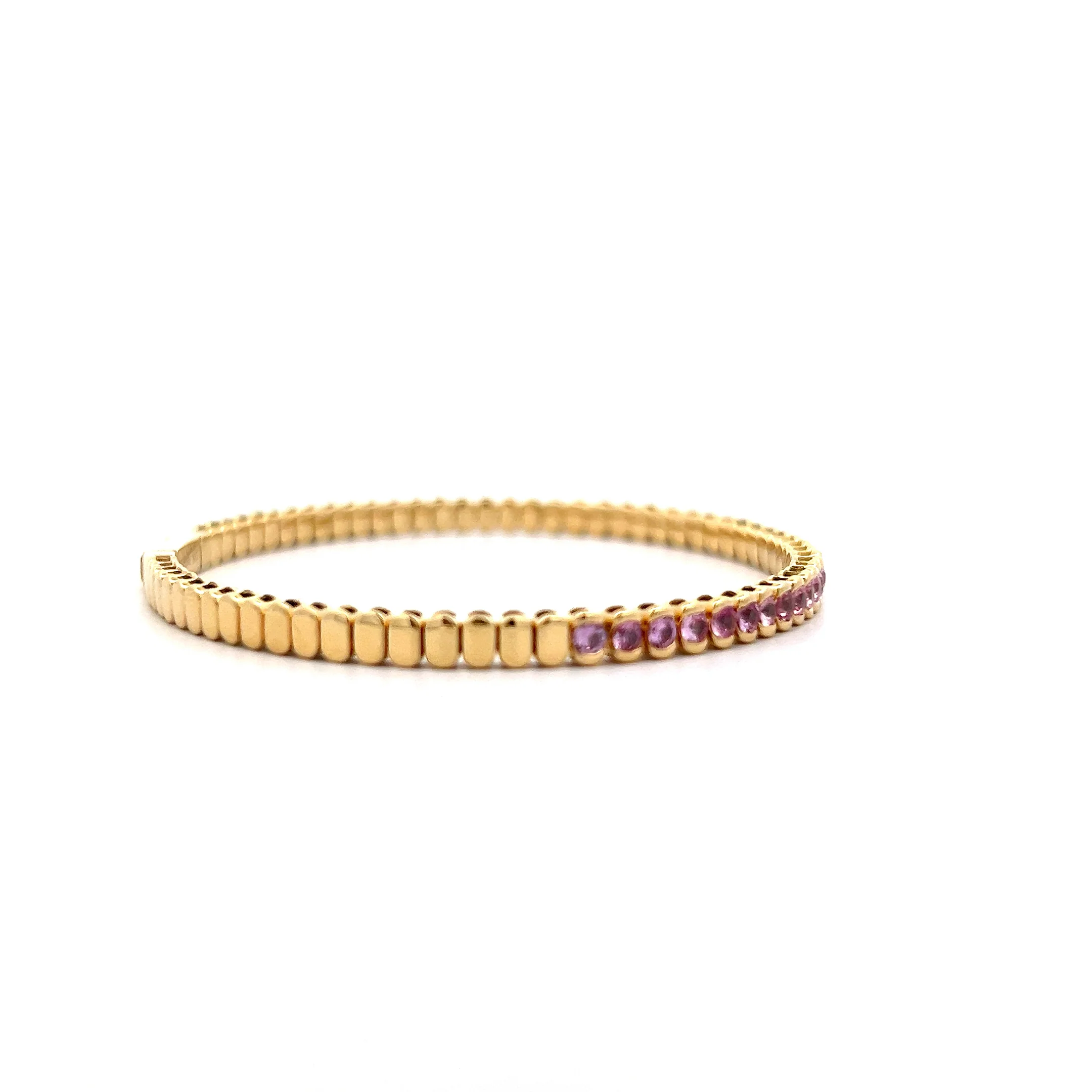 1.79 Bony Levy Pink Sapphire Bangle Bracelet 18k - Image 3