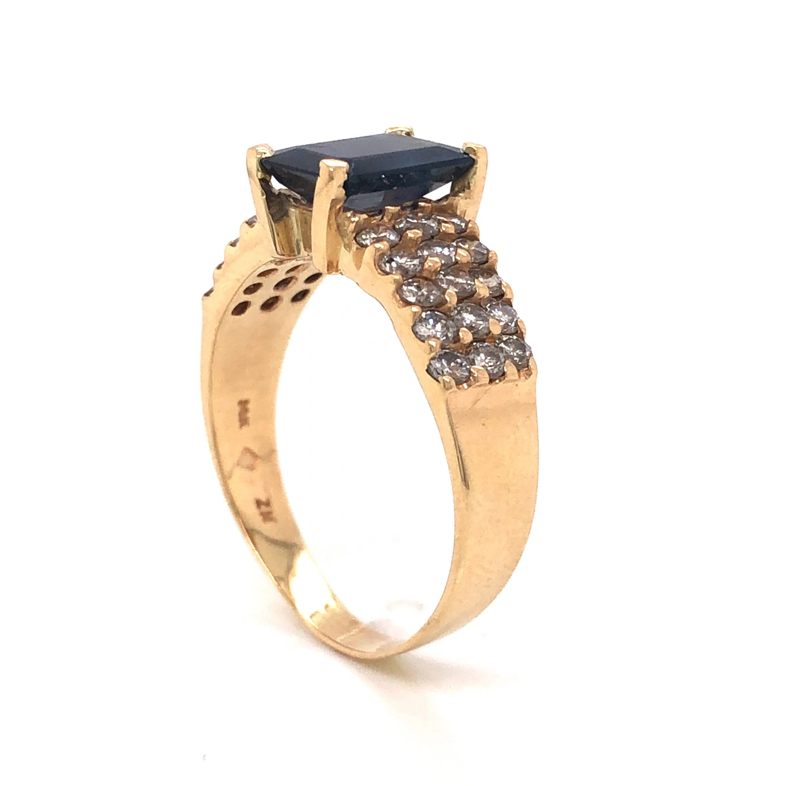 1.79 Emerald Cut Sapphire Engagement Ring in 14k Yellow Gold - Image 4