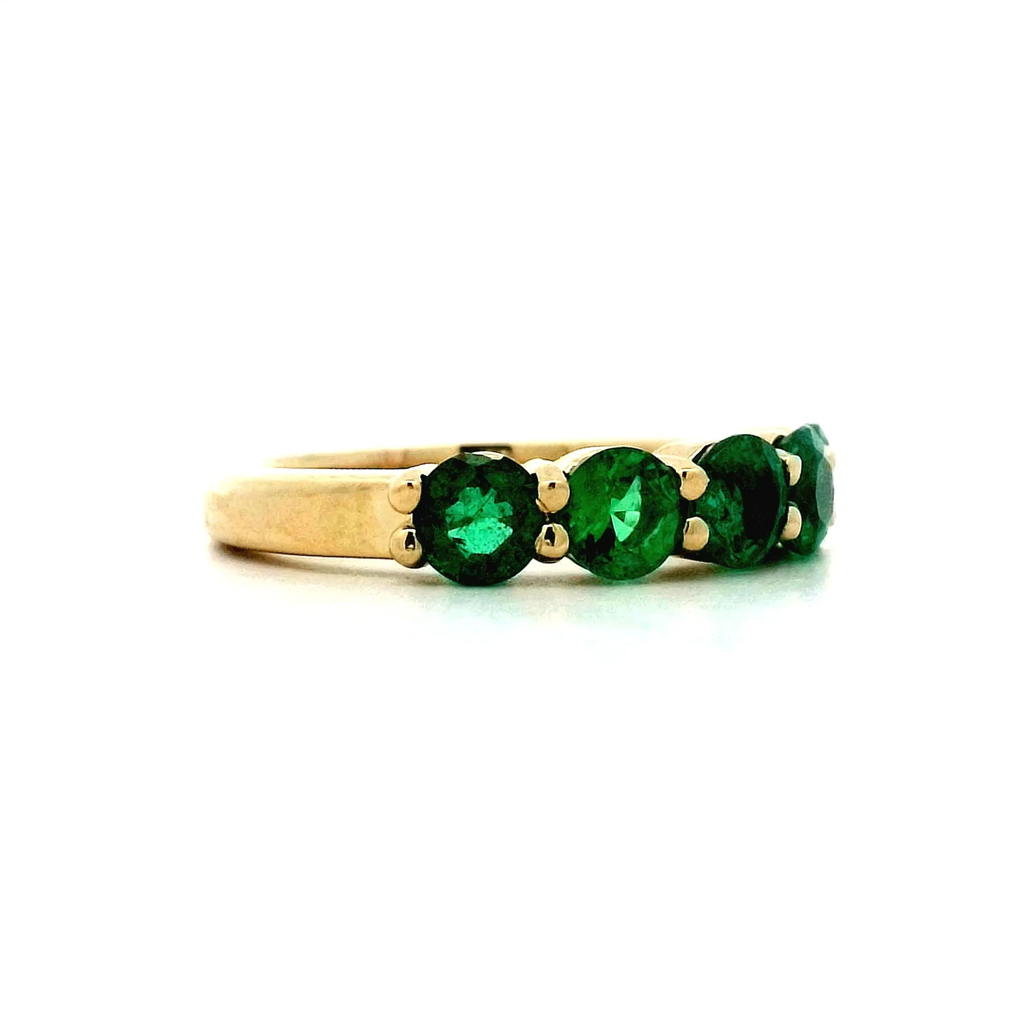 1.80 Five Stone Emerald Ring in 14k Yellow Gold - Image 3
