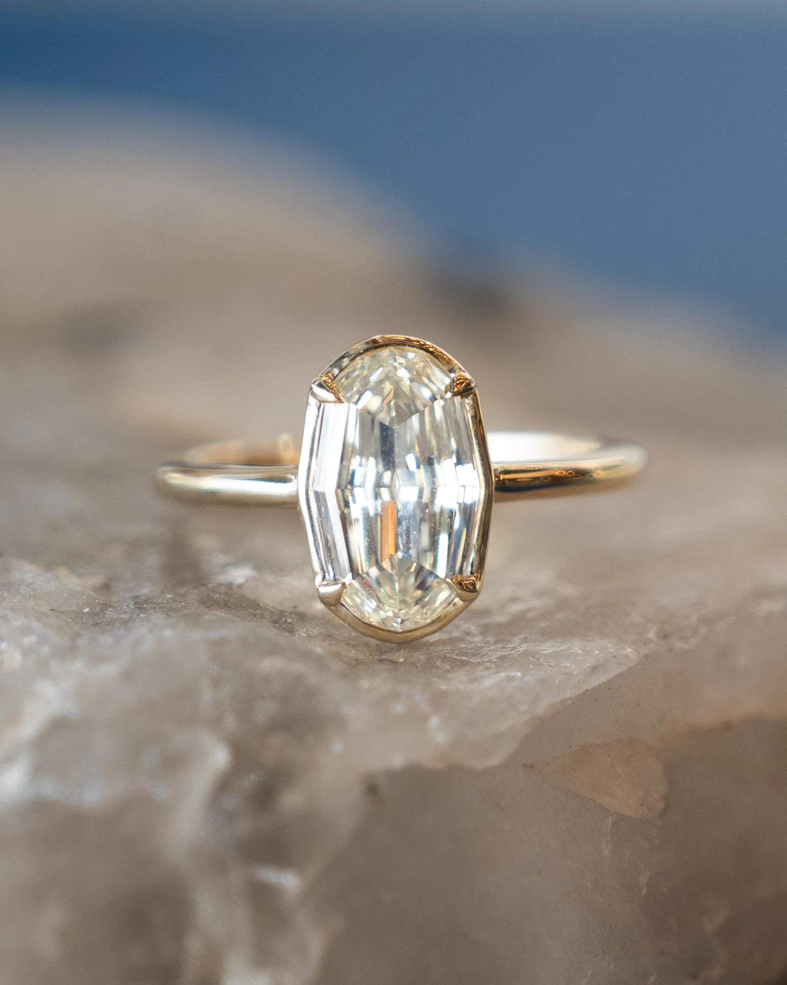 1.80 GIA Oval Step Cut Diamond Engagement Ring 14k - Image 6