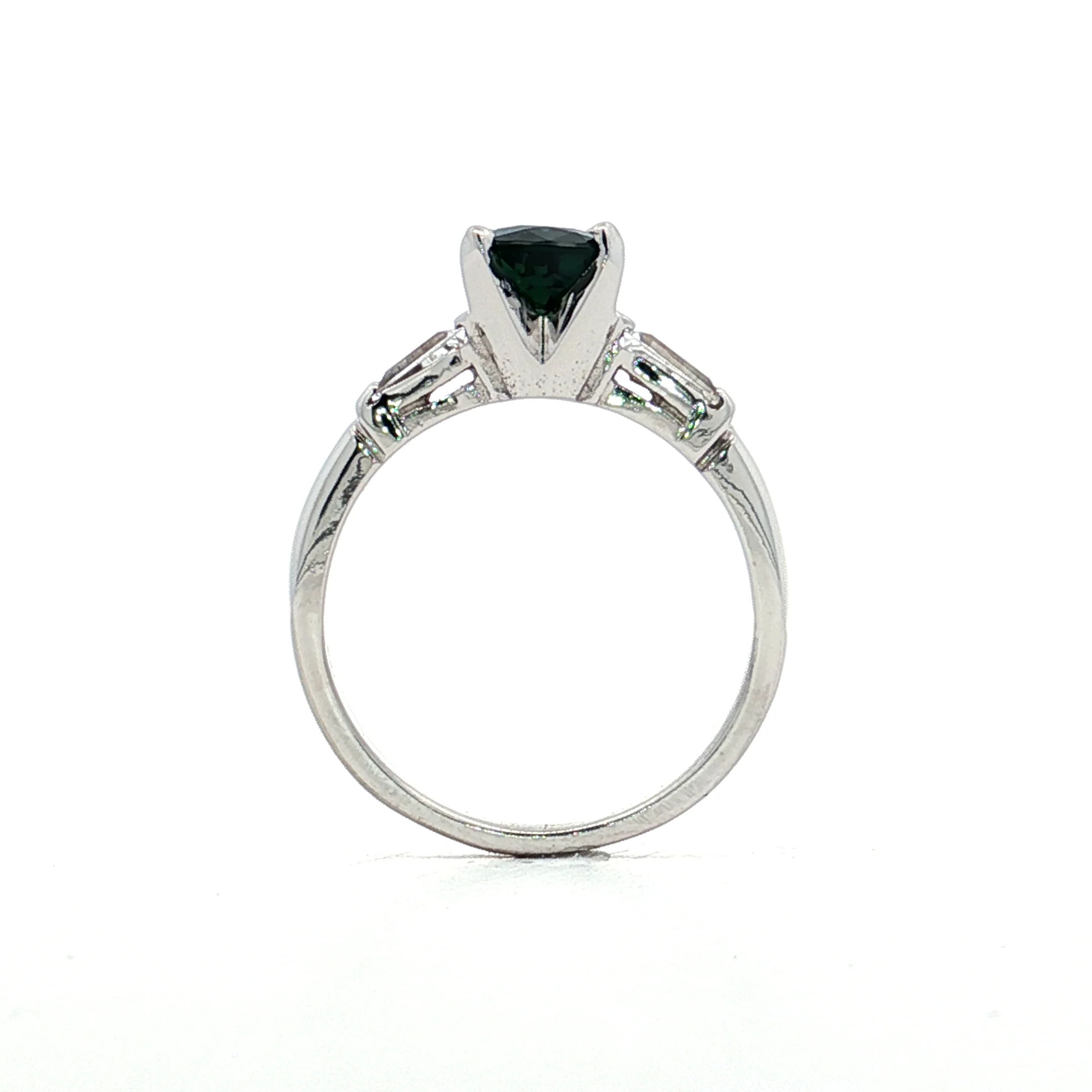 1.80 Pear Cut Teal Sapphire Engagement Ring 14k - Image 4