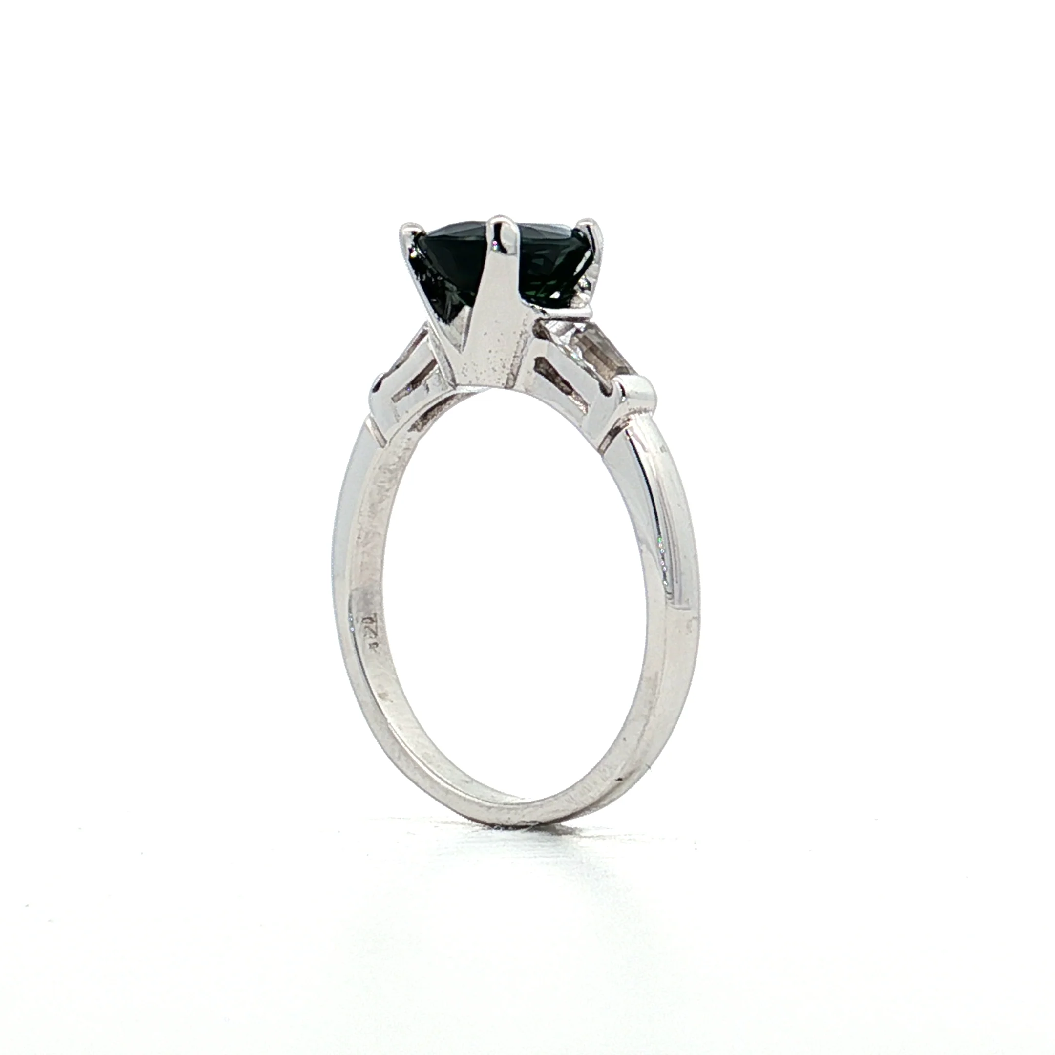 1.80 Pear Cut Teal Sapphire Engagement Ring 14k - Image 5