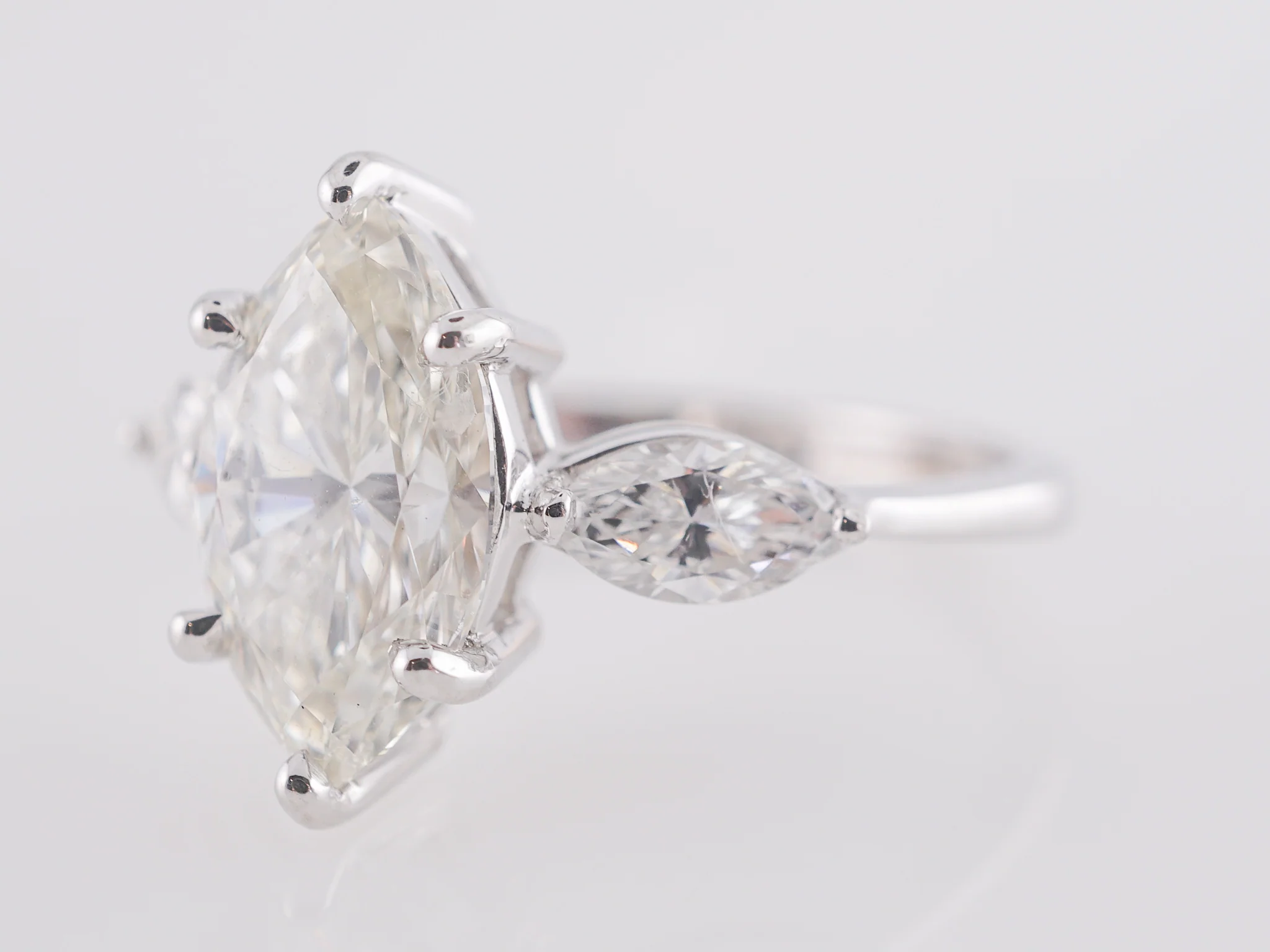 1.81 Marquise Diamond Engagement Ring in 14K White Gold - Image 2