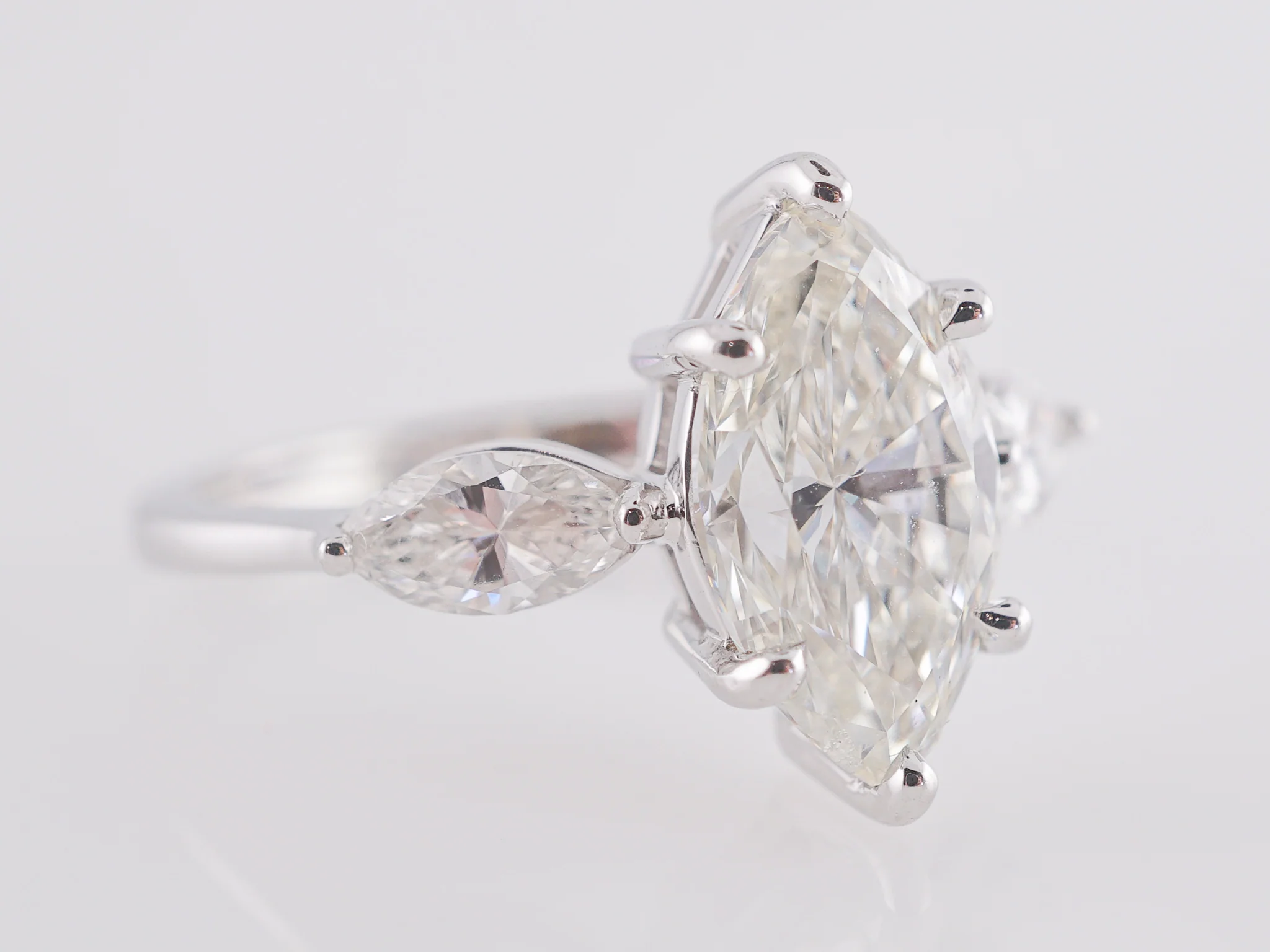 1.81 Marquise Diamond Engagement Ring in 14K White Gold - Image 3