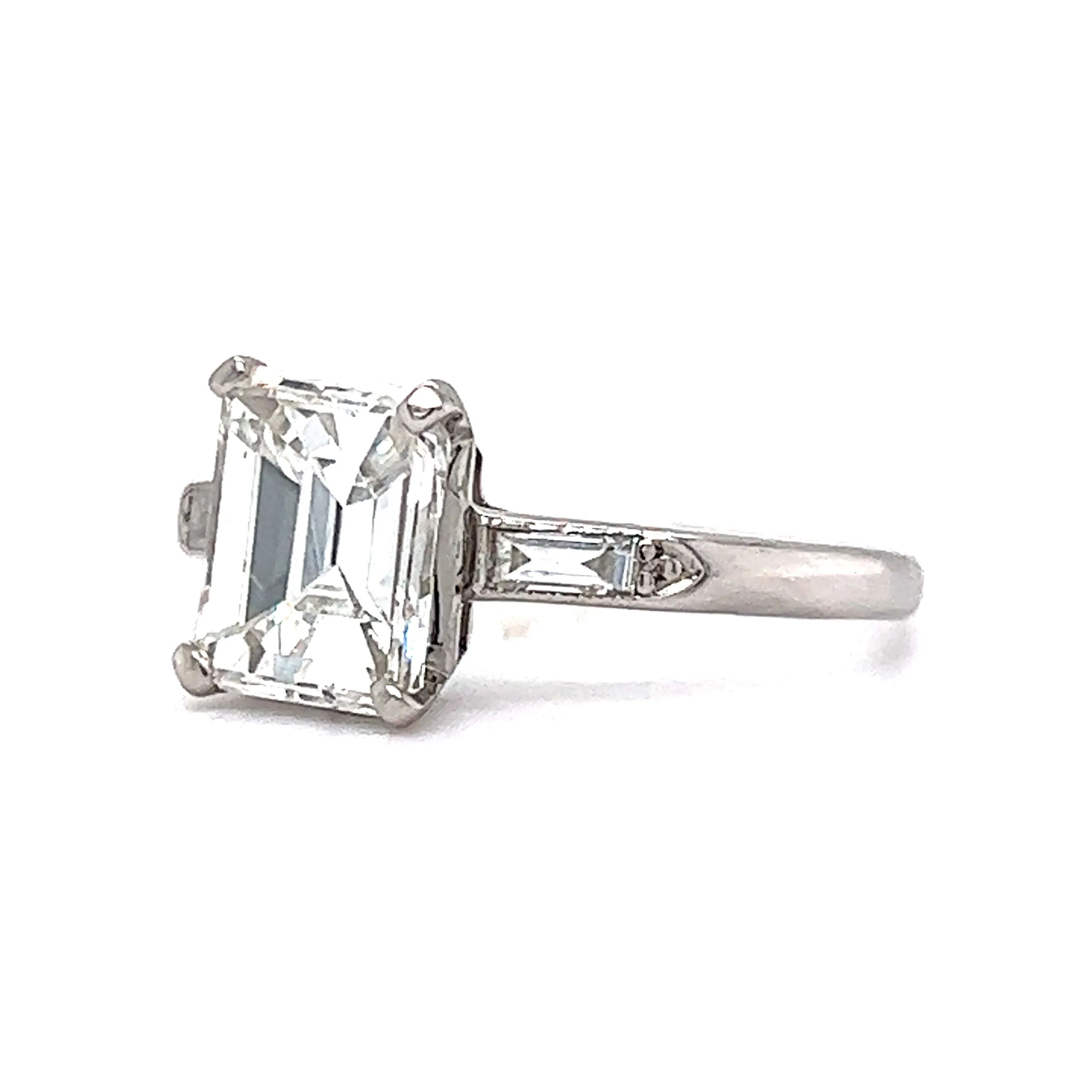 1.82 Emerald Cut Diamond Engagement Ring in Platinum - Image 2