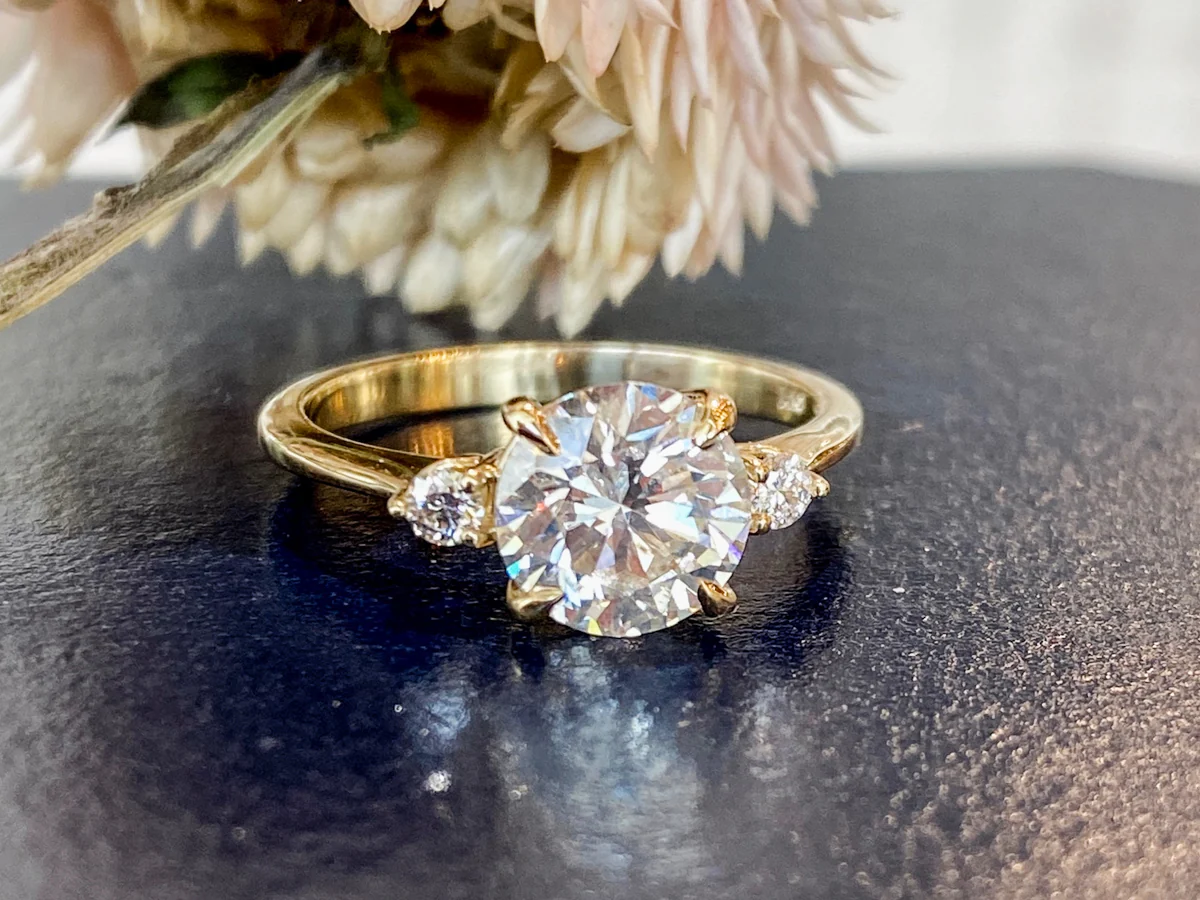 1.84 Round Brilliant Cut Diamond Engagement Ring in 14k Yellow Gold - Image 6