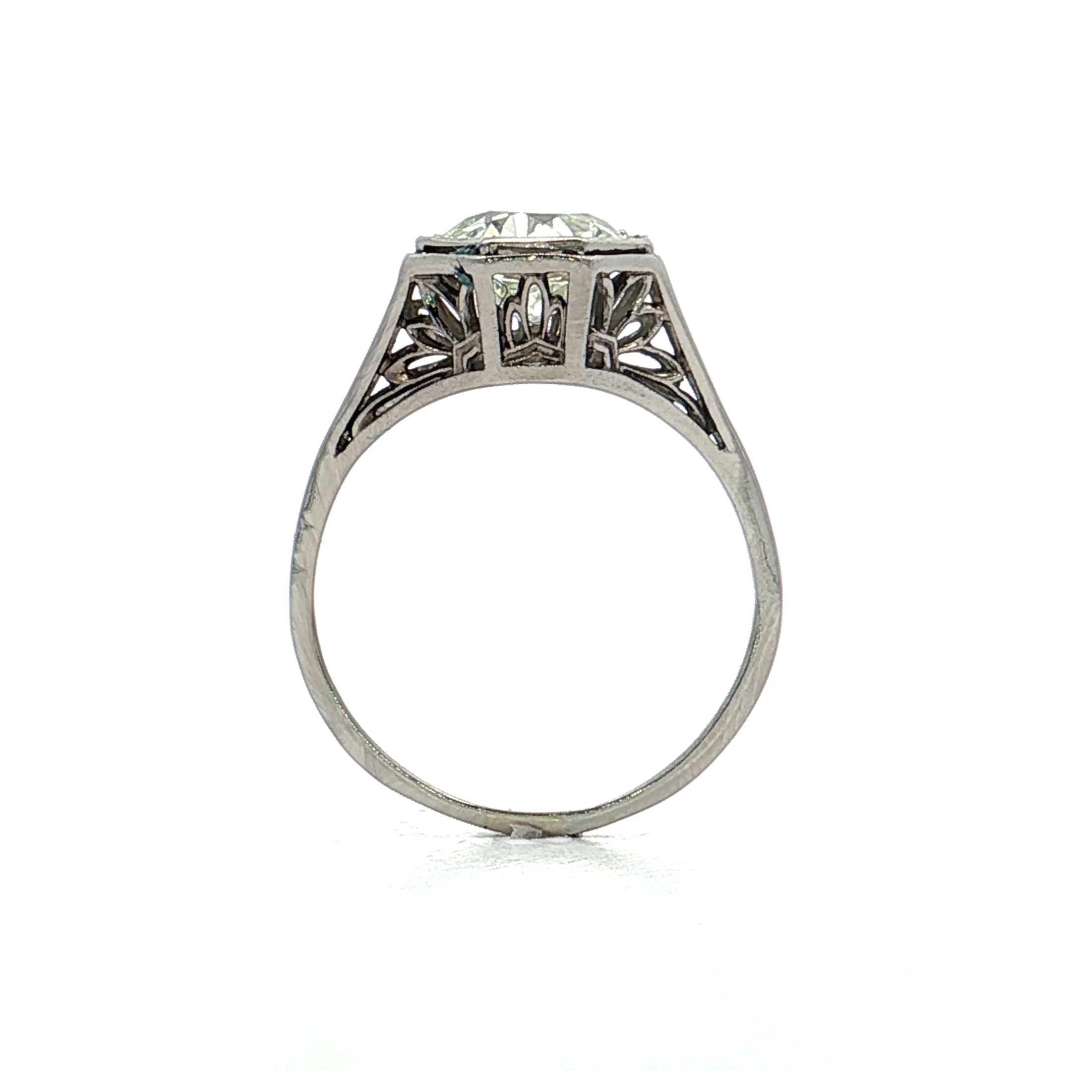 1.84 Vintage Art Deco Diamond Engagement Ring 18k - Image 4