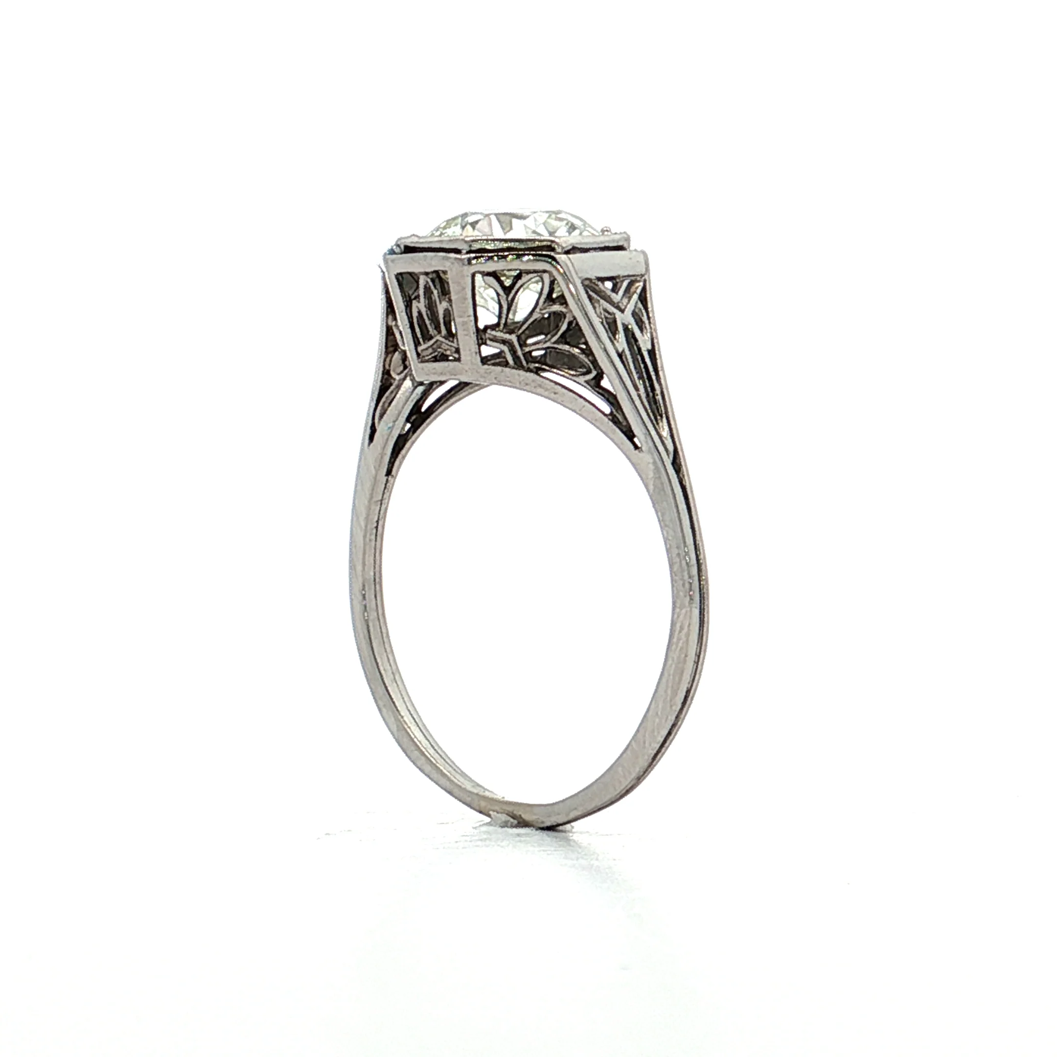 1.84 Vintage Art Deco Diamond Engagement Ring 18k - Image 5