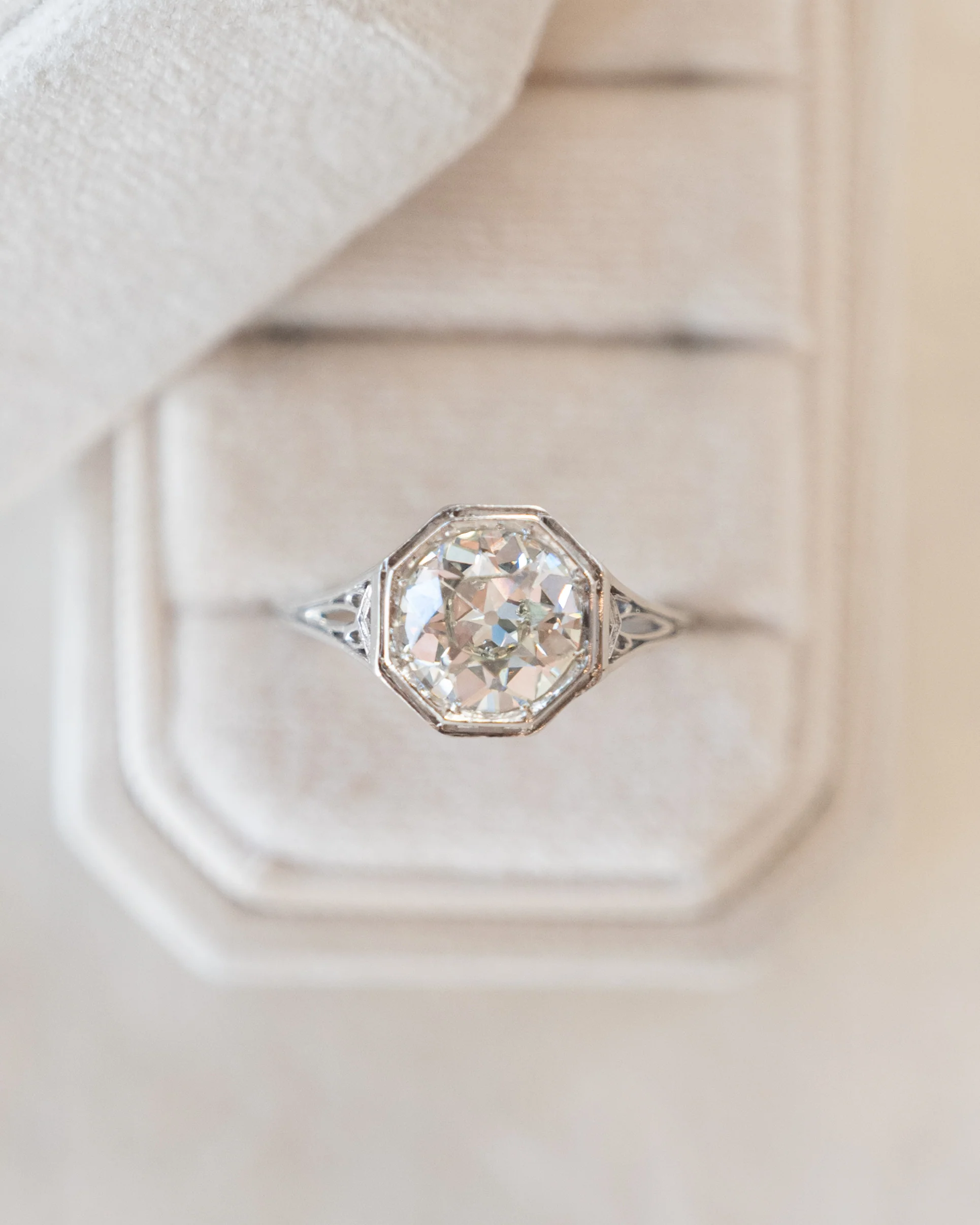 1.84 Vintage Art Deco Diamond Engagement Ring 18k - Image 7