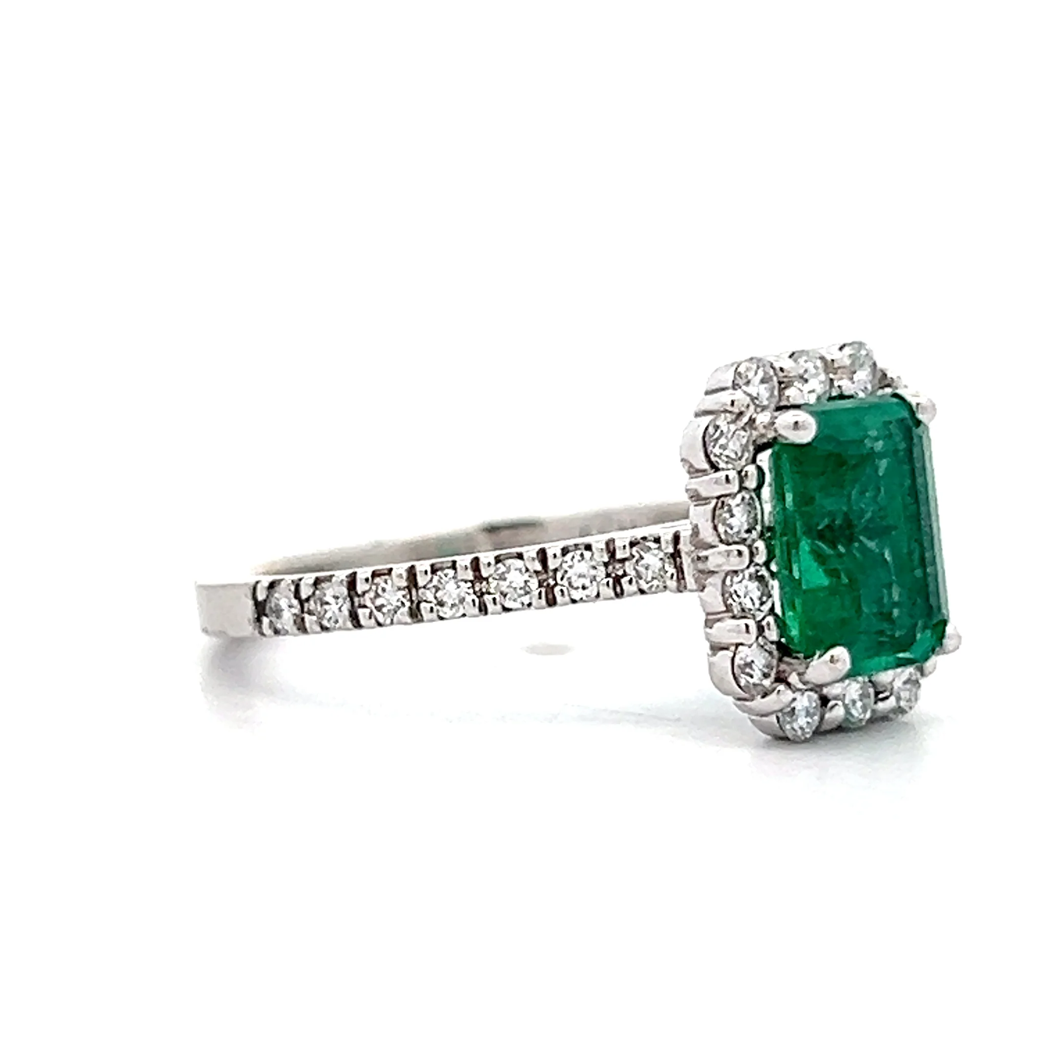 1.86 Emerald Cut Emerald Ring in 14k White Gold - Image 3