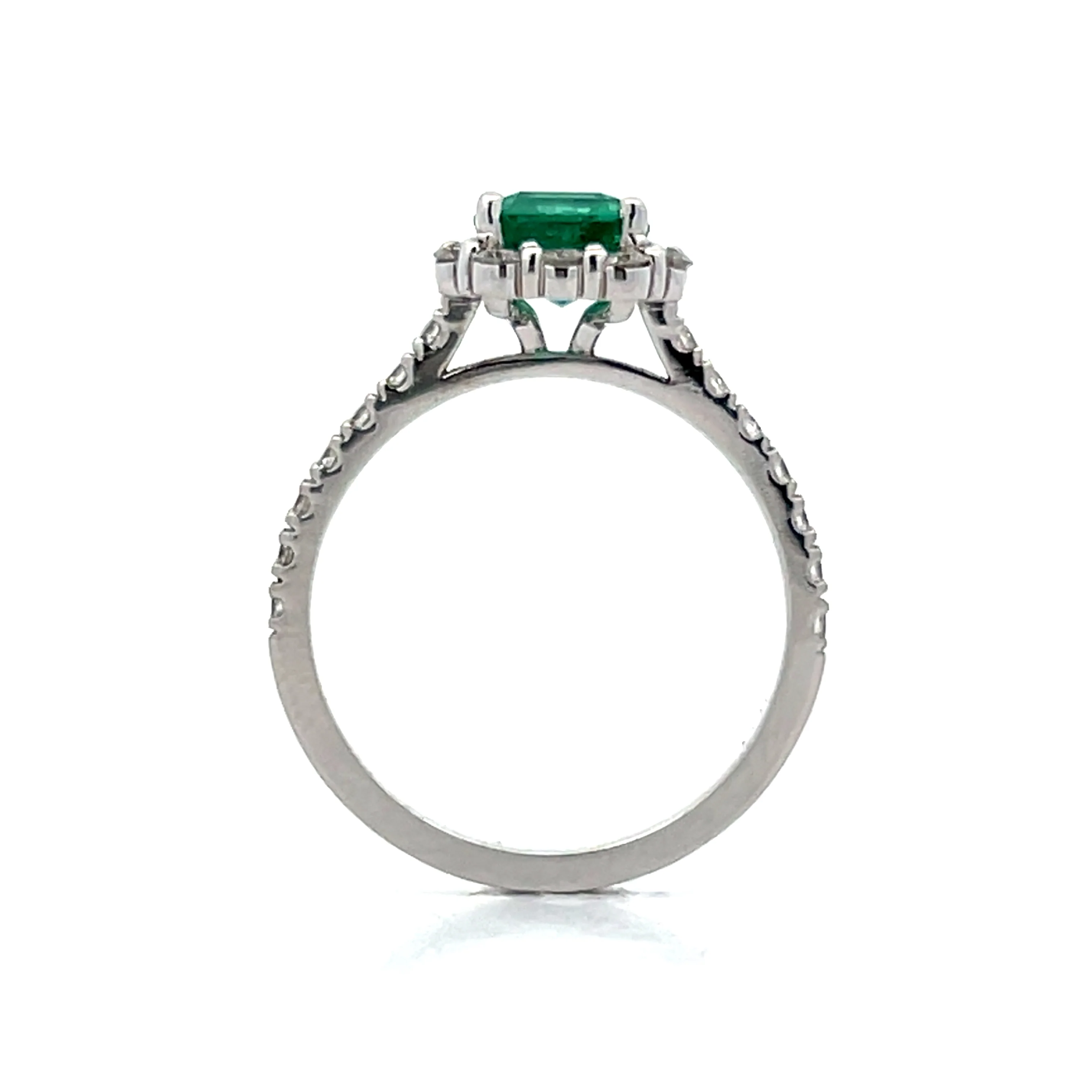 1.86 Emerald Cut Emerald Ring in 14k White Gold - Image 4