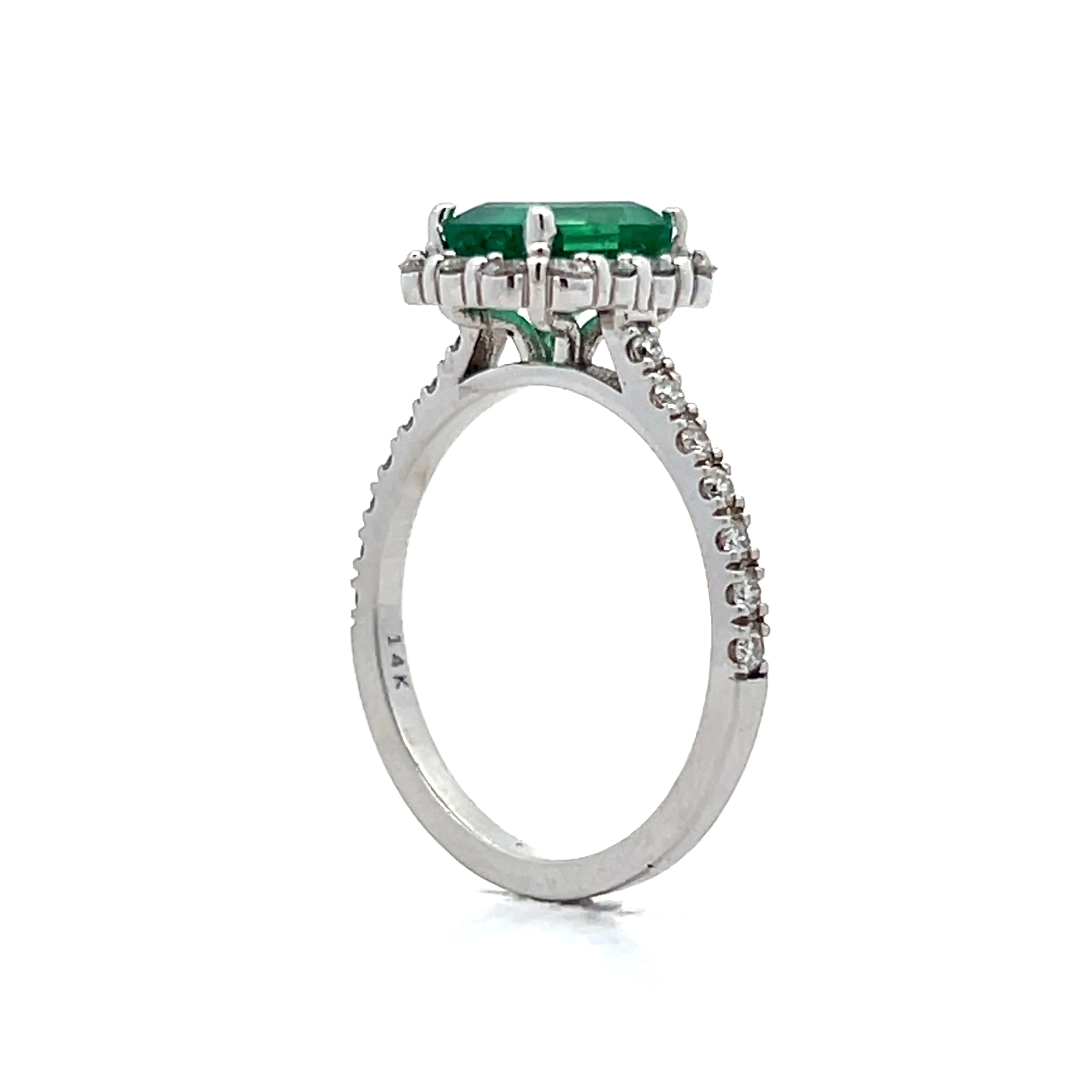 1.86 Emerald Cut Emerald Ring in 14k White Gold - Image 5
