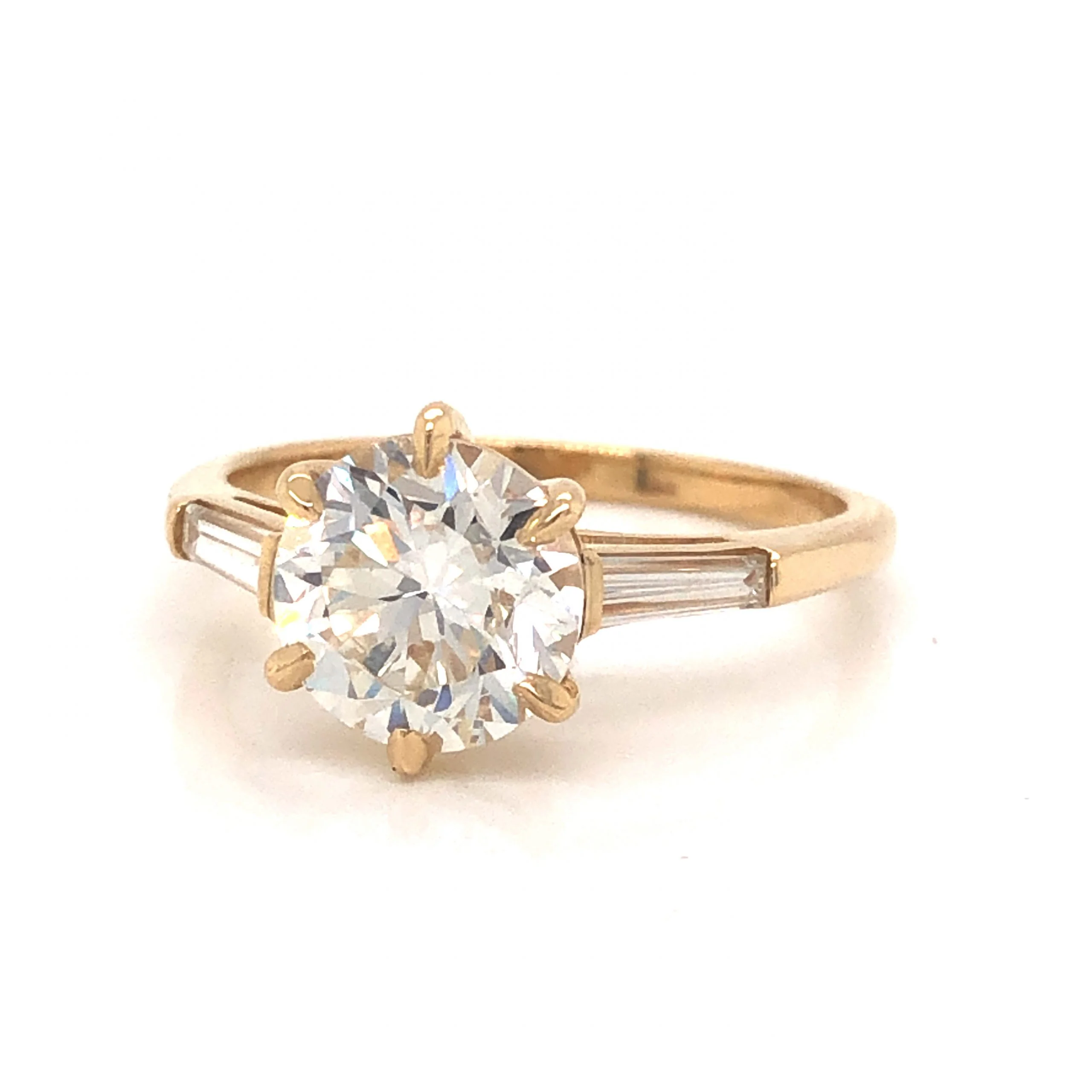 1.86 Old European Cut Diamond Engagement Ring in 14k Yellow Gold - Image 2
