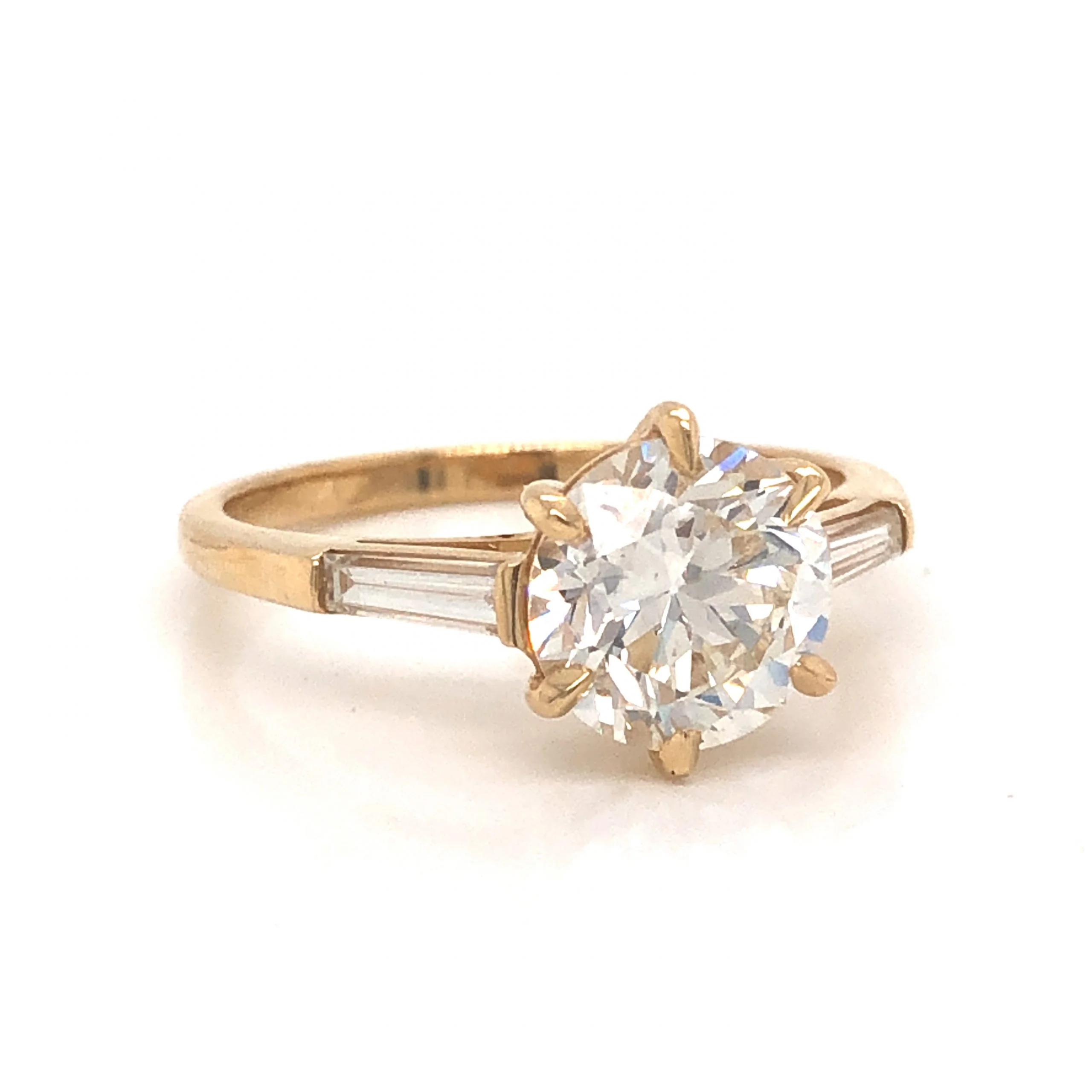 1.86 Old European Cut Diamond Engagement Ring in 14k Yellow Gold - Image 3