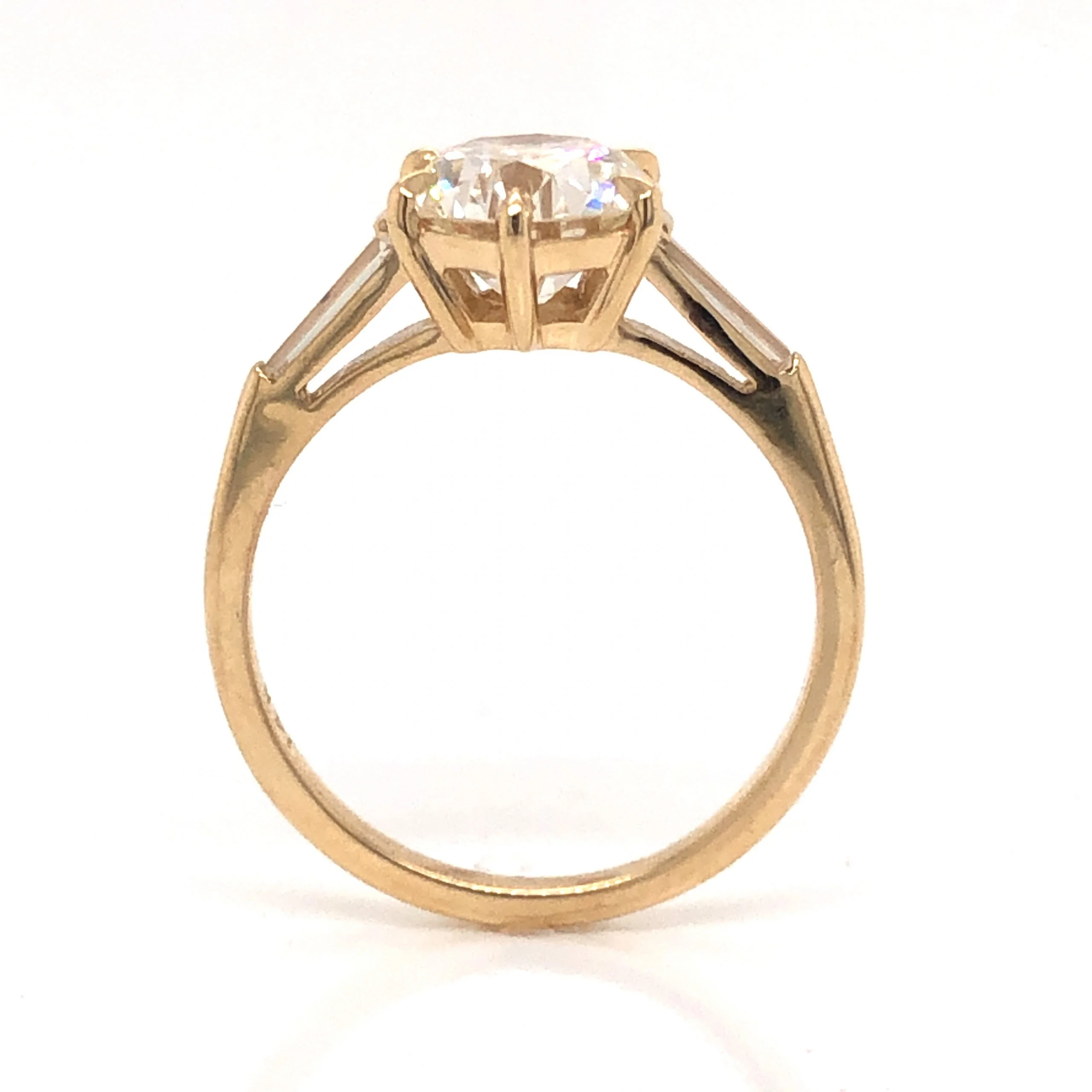 1.86 Old European Cut Diamond Engagement Ring in 14k Yellow Gold - Image 4