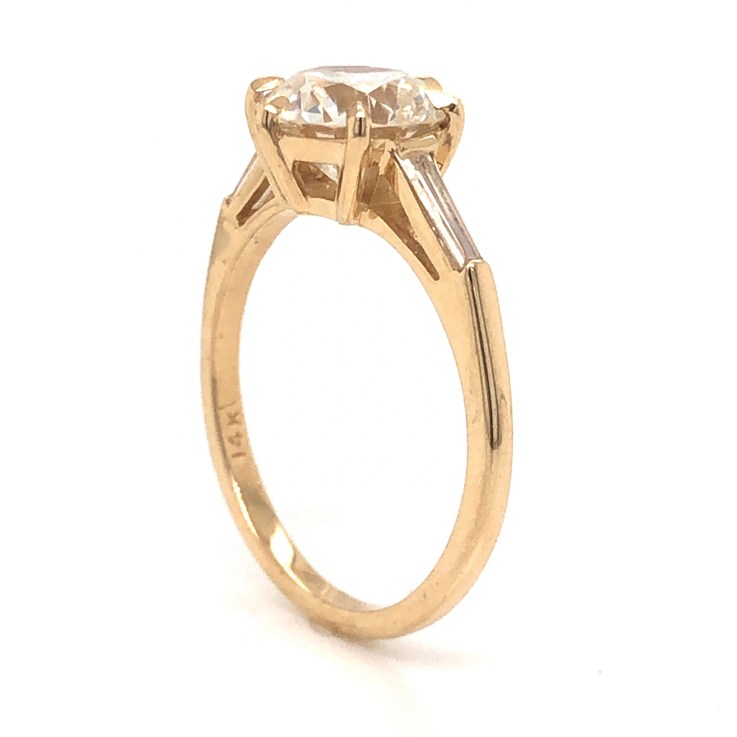 1.86 Old European Cut Diamond Engagement Ring in 14k Yellow Gold - Image 5
