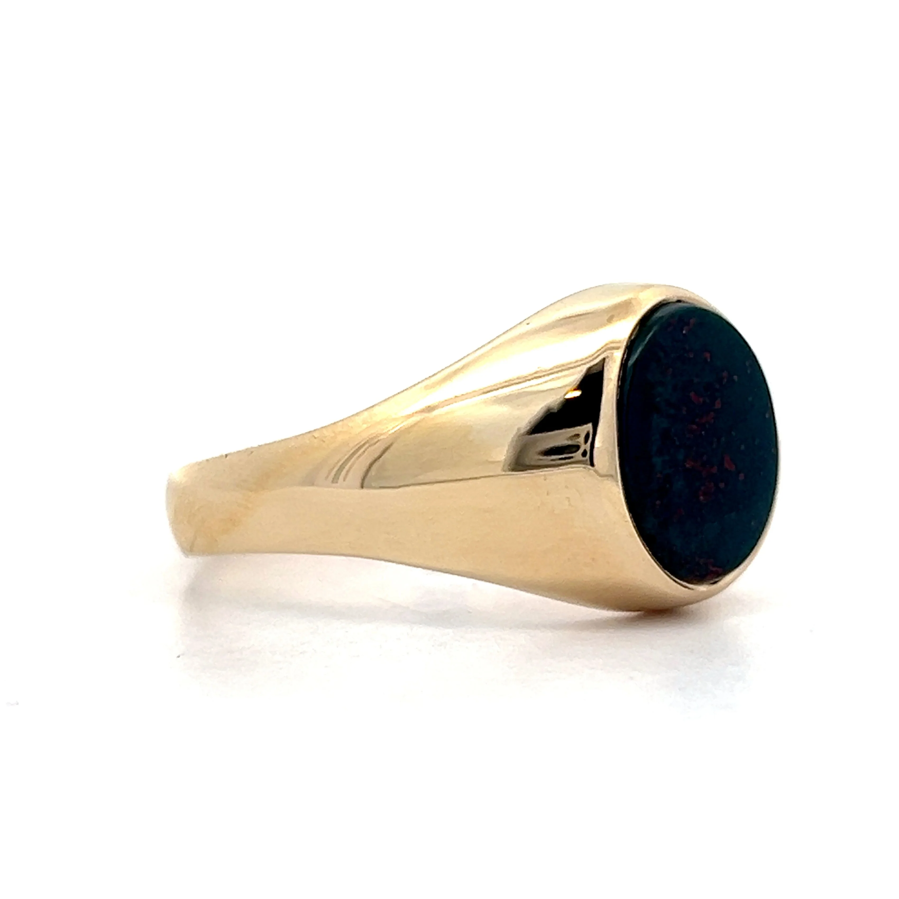 1.89 Vintage Mens Cabochon Bloodstone Ring in 10k - Image 3