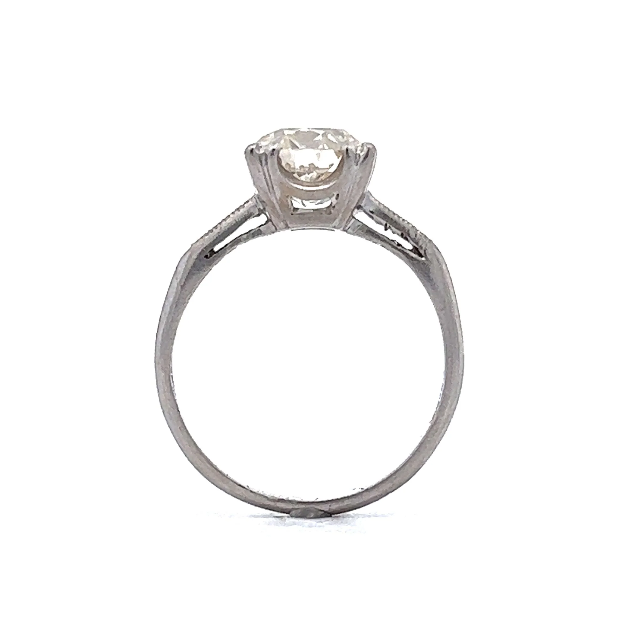 1.89 Vintage Art Deco Diamond Engagement Ring in Platinum - Image 4
