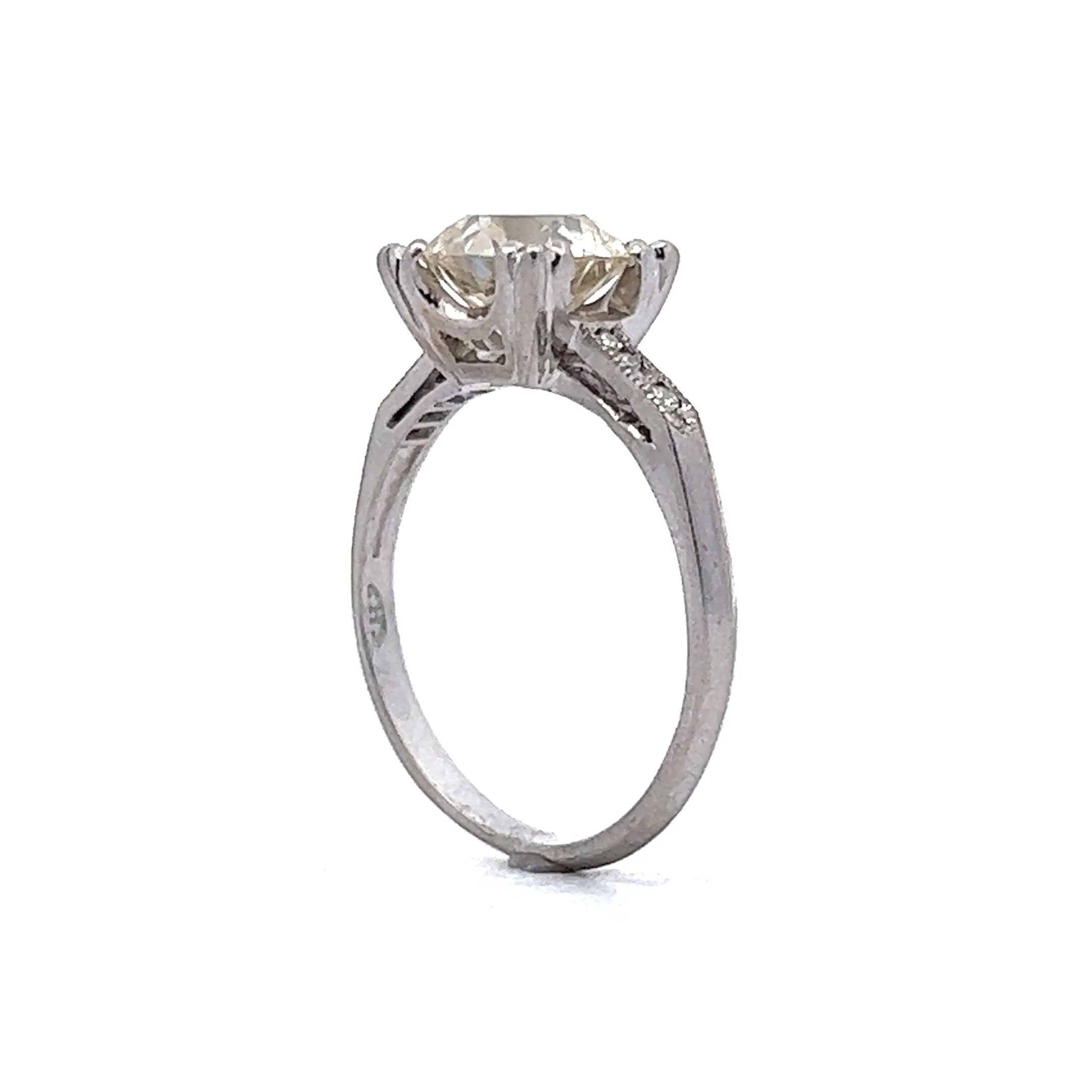 1.89 Vintage Art Deco Diamond Engagement Ring in Platinum - Image 5