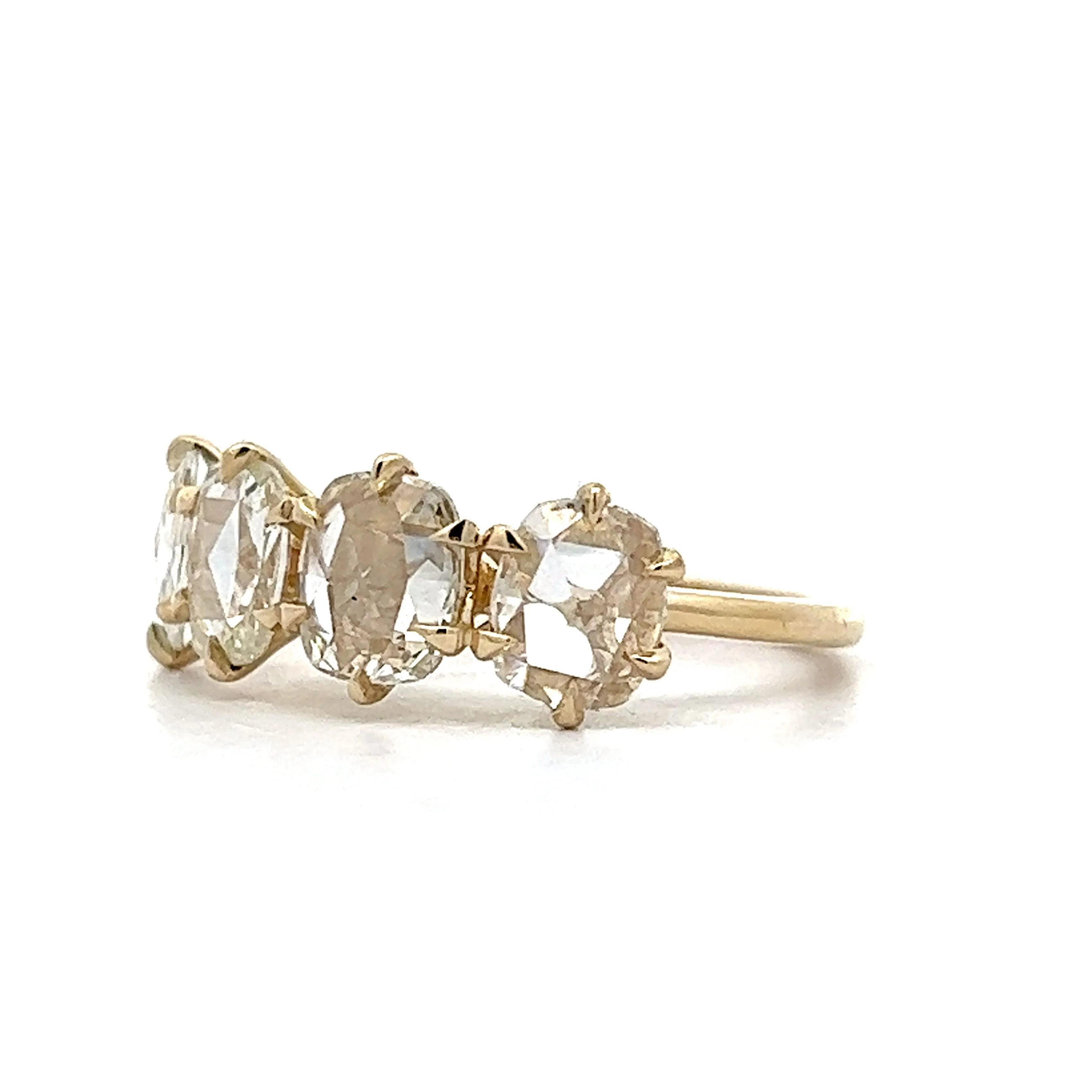1.89 Rose Cut Diamond Engagement Ring in 14k Yellow Gold - Image 2