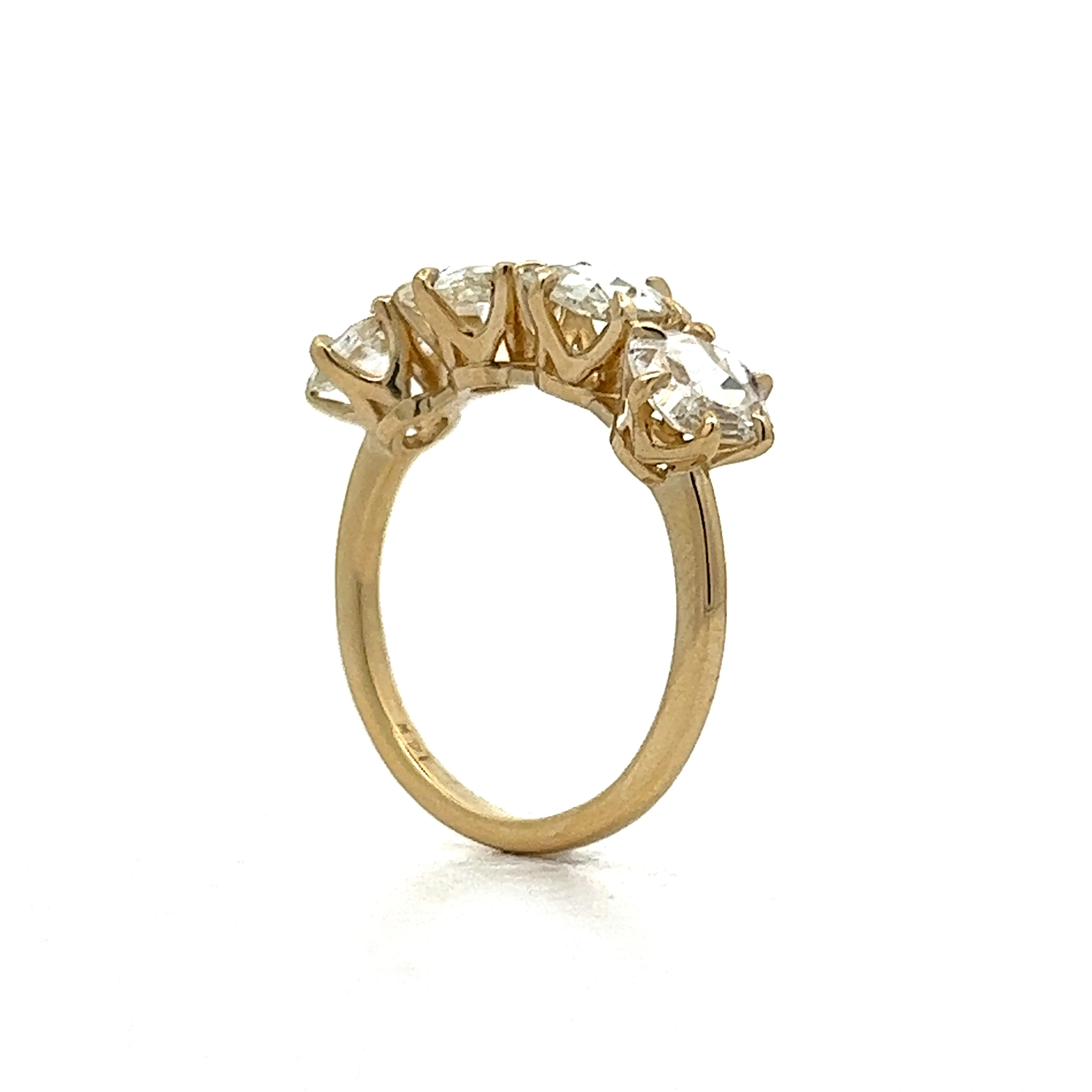 1.89 Rose Cut Diamond Engagement Ring in 14k Yellow Gold - Image 5