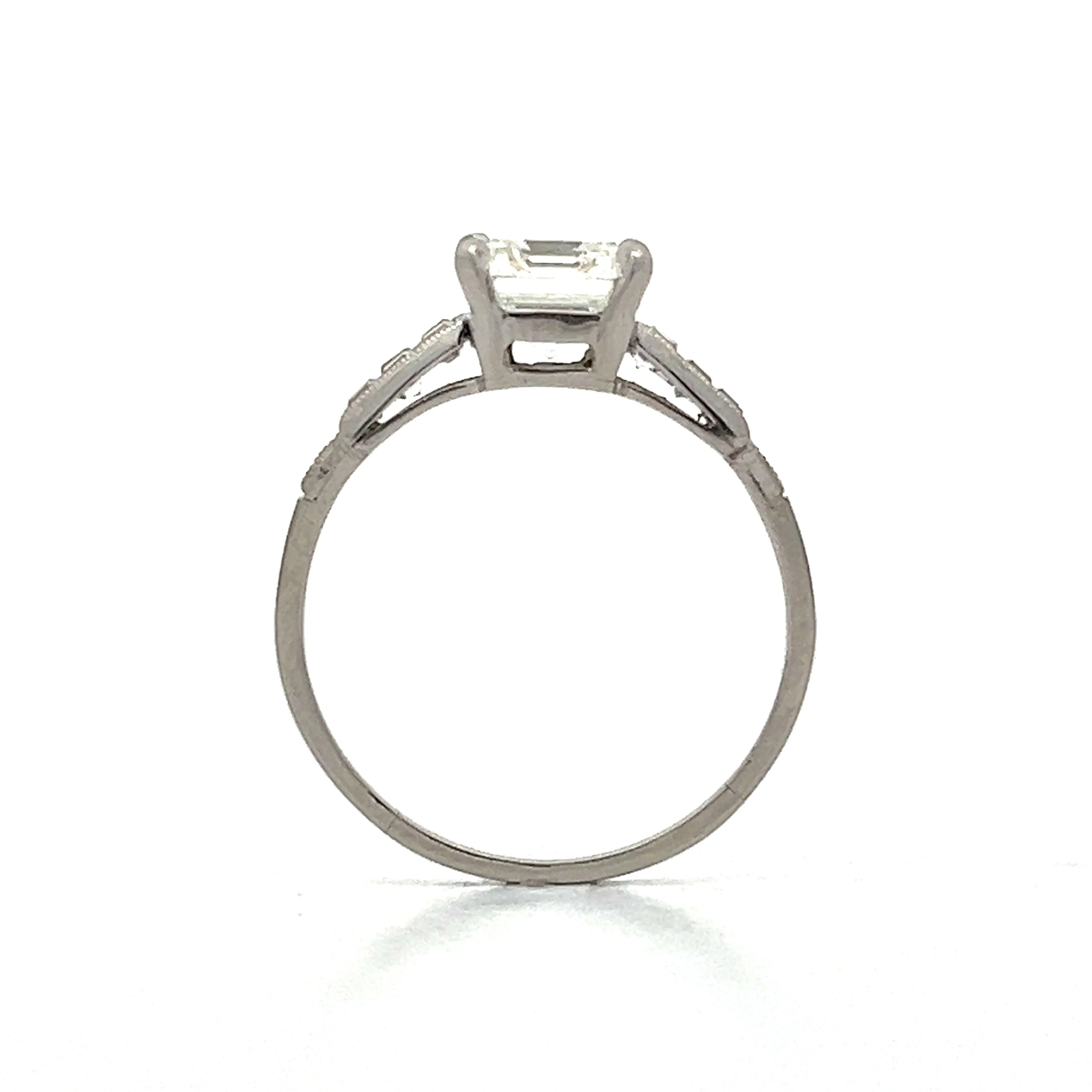 1.90 Antique Art Deco Engagement Ring in Platinum - Image 4
