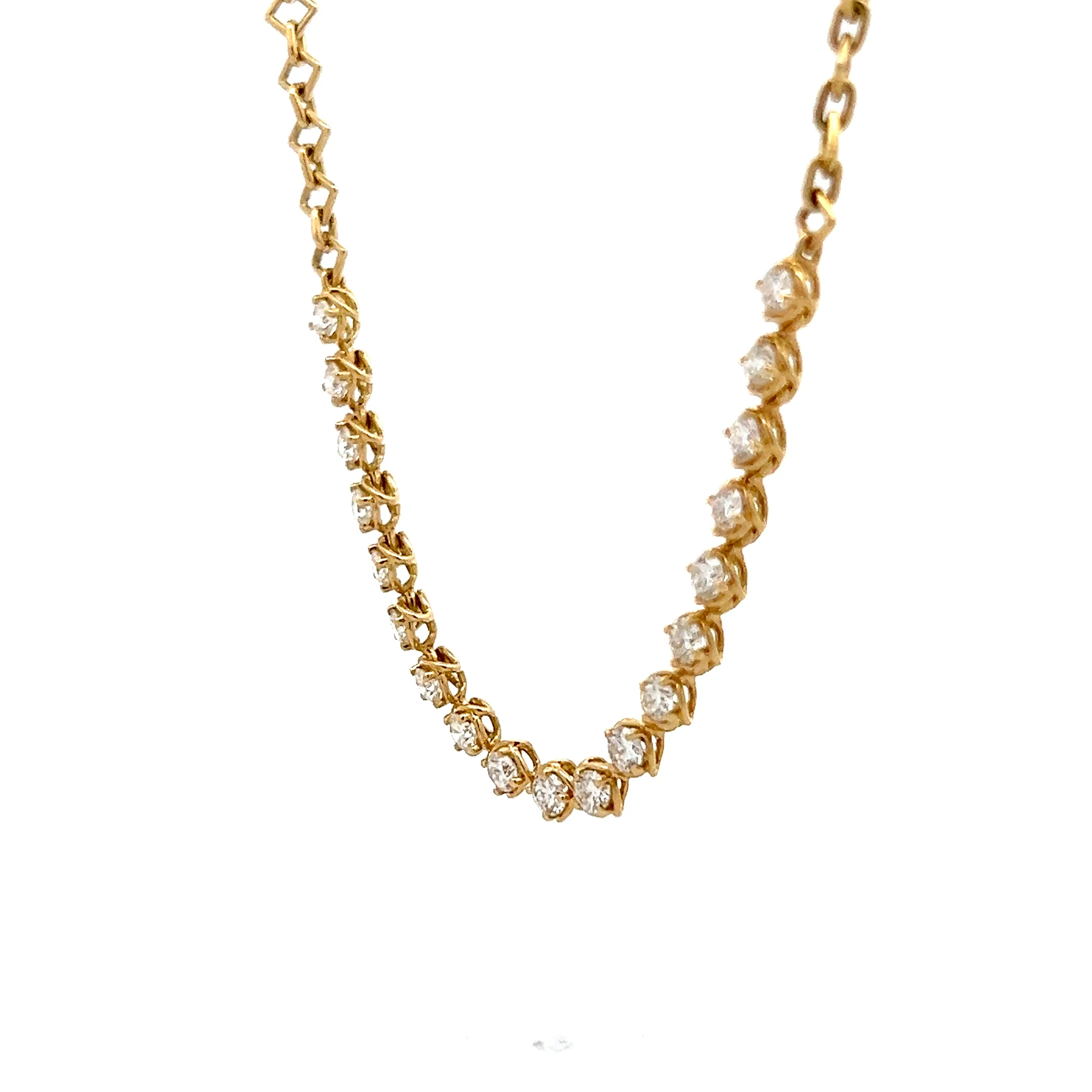 1.90 Diamond Tennis Necklace in 18k Yellow Gold - Image 2