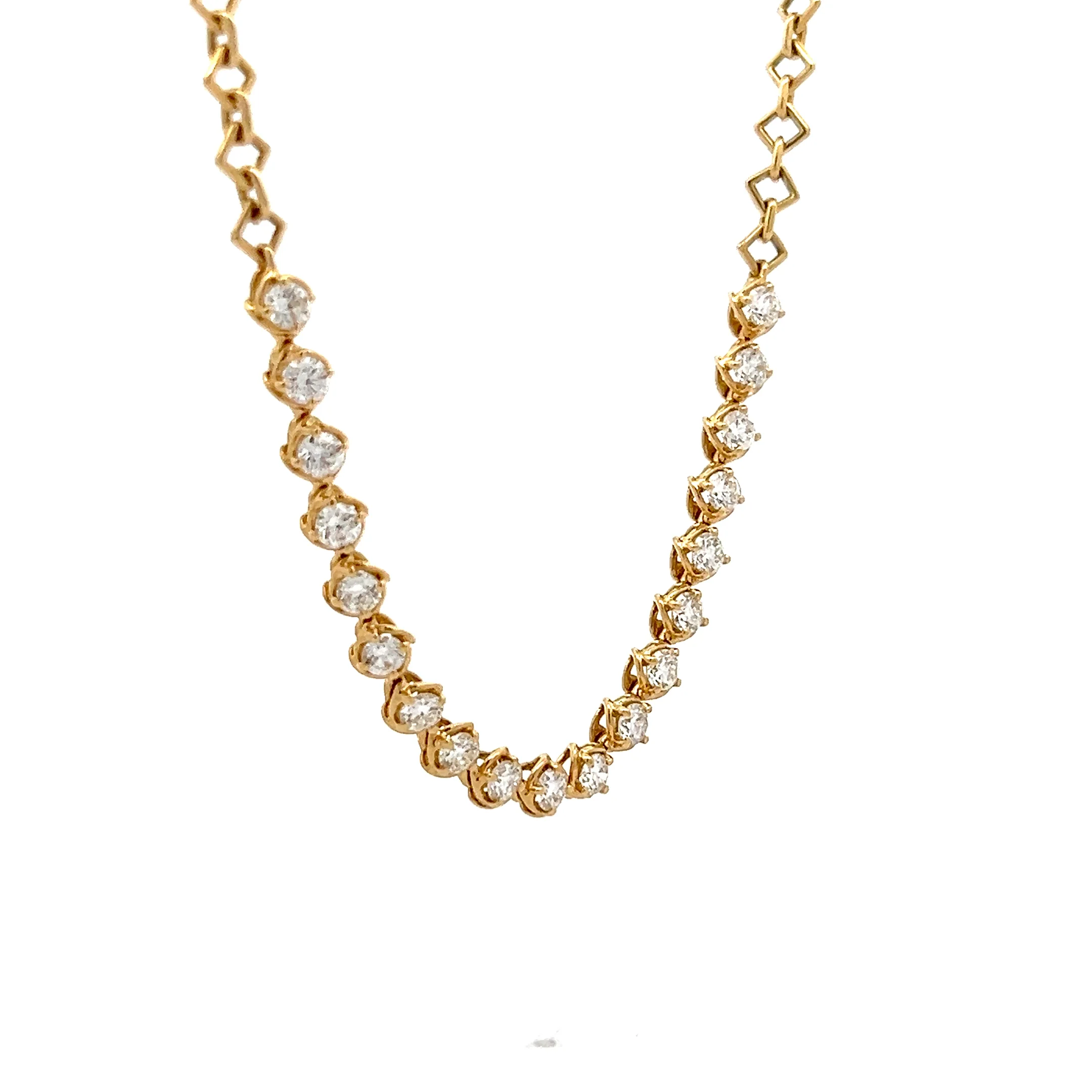 1.90 Diamond Tennis Necklace in 18k Yellow Gold - Image 3