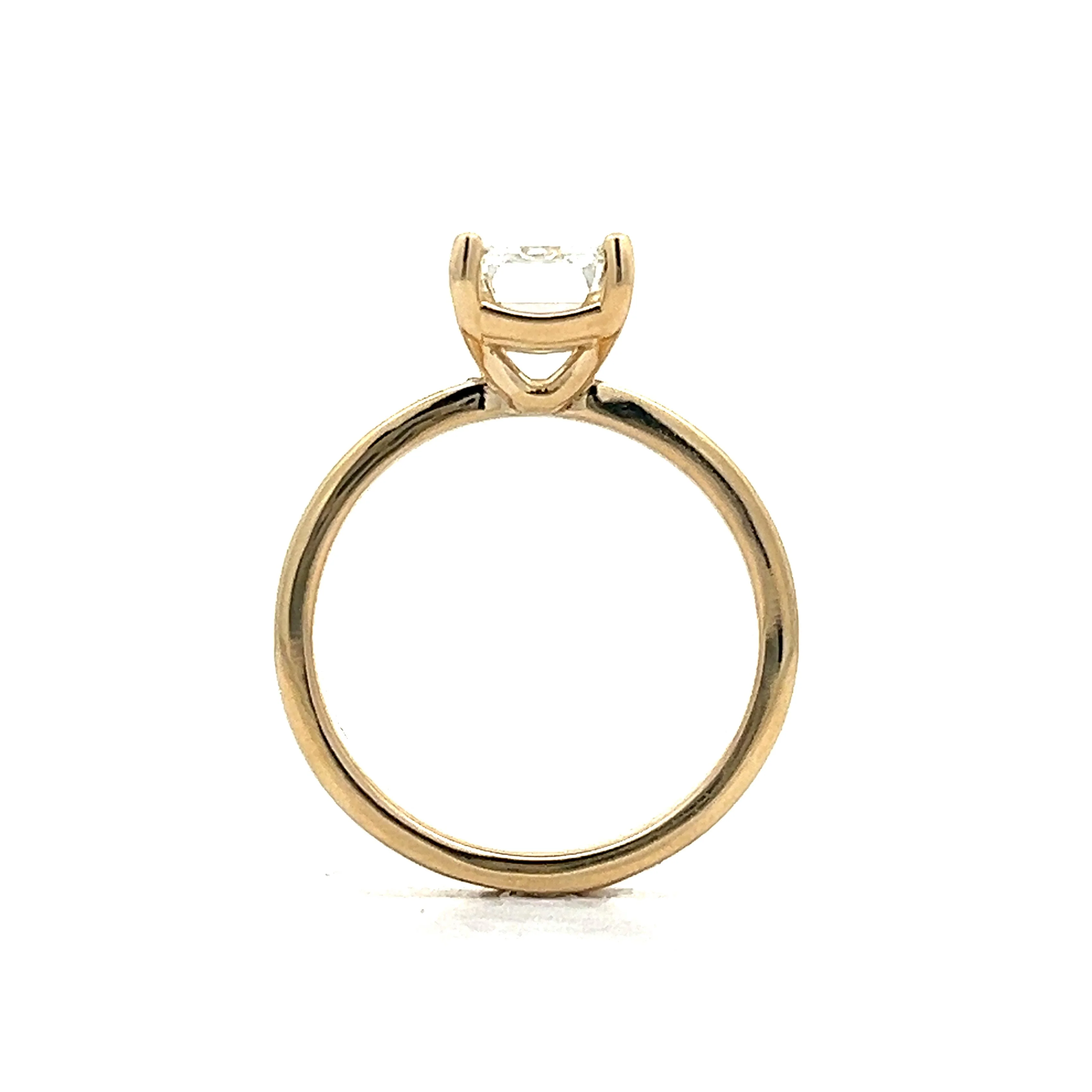 1.90 Emerald Cut Diamond Engagement Ring in Yellow Gold - Image 4